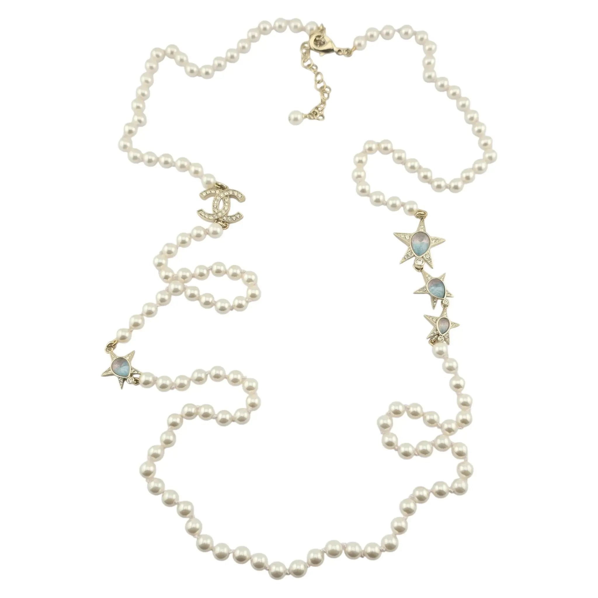 Chanel CC Long Faux Pearl Necklace 2023 CHANEL