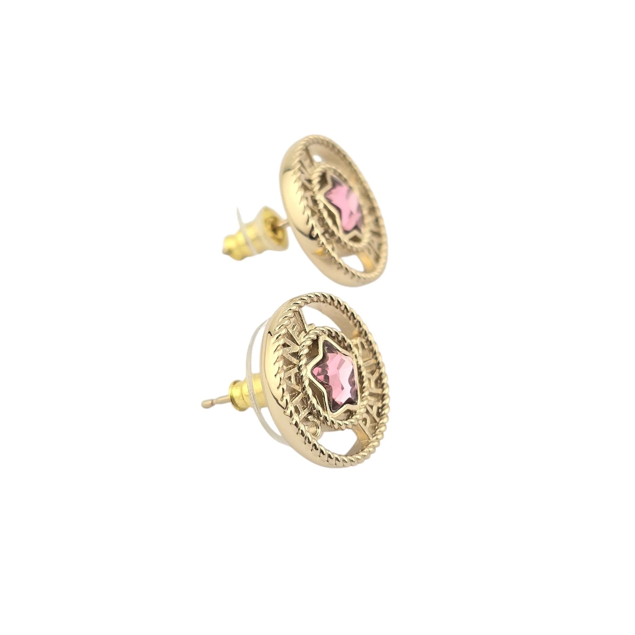 Chanel Round Gold Star Crystal Stud Earrings 2025 CHANEL