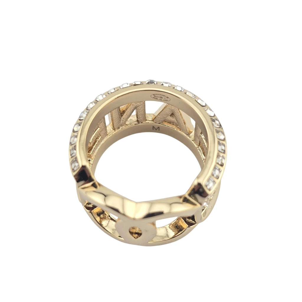 Chanel CC Gold Crystal Ring 2024 CHANEL