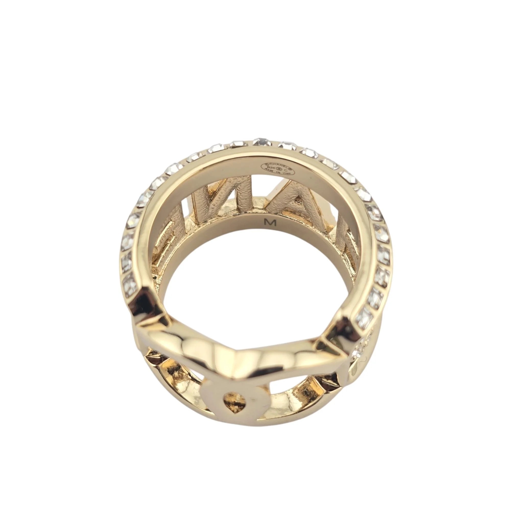 Chanel CC Gold Crystal Ring 2024 CHANEL
