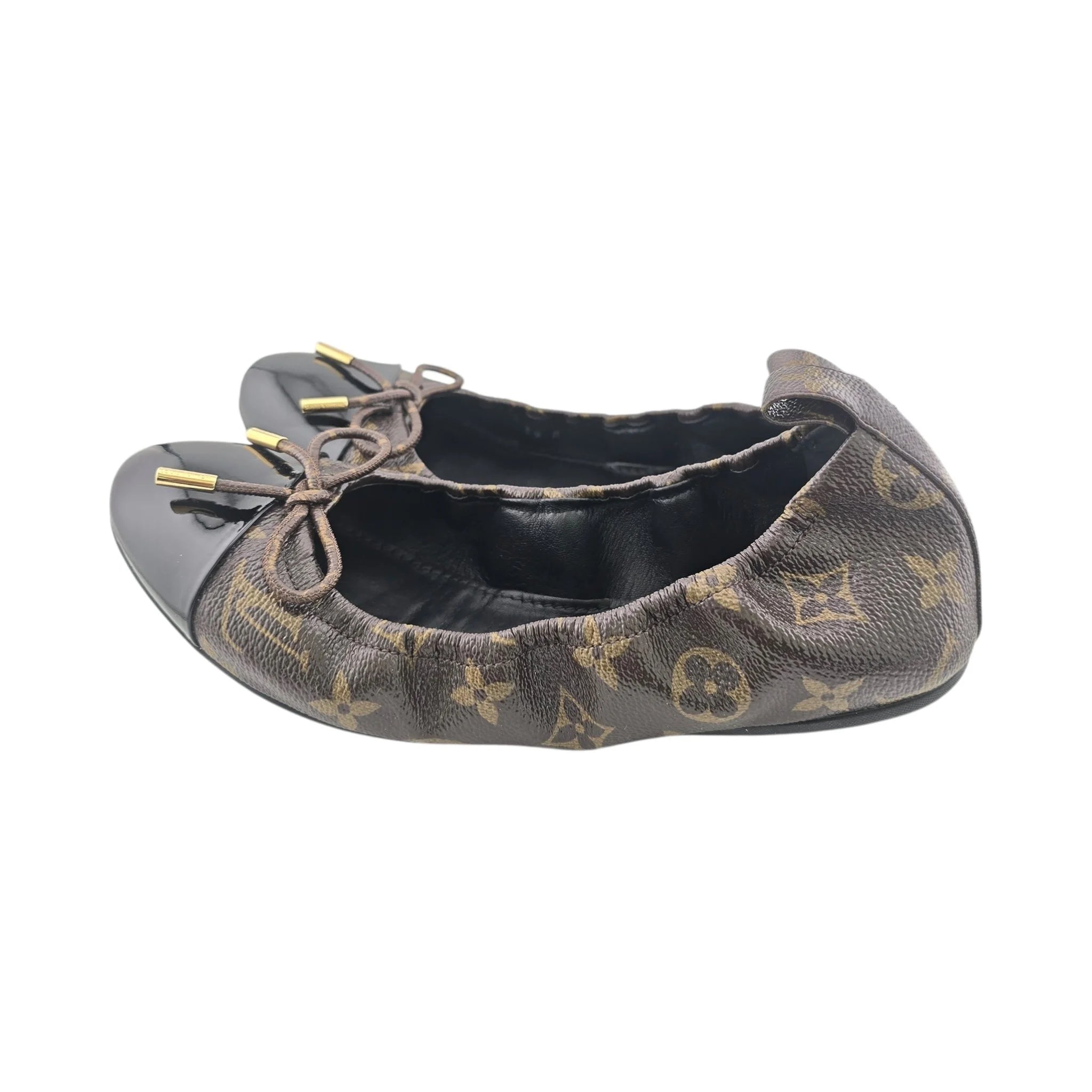 Louis Vuitton LV Brown Canvas Monogram Ballet Flats 39 LOUIS VUITTON