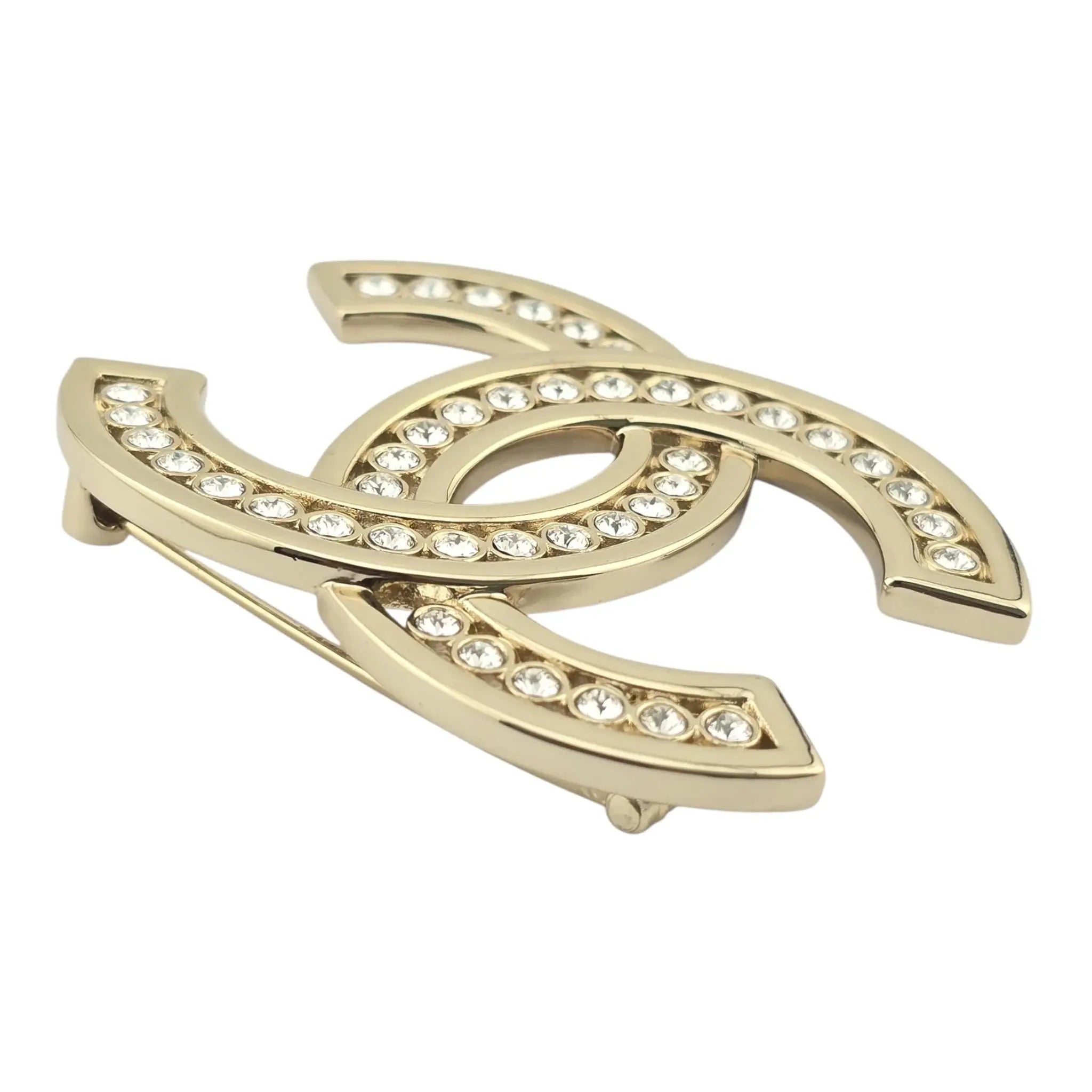 Chanel CC Gold Crystal Brooch B23 CHANEL