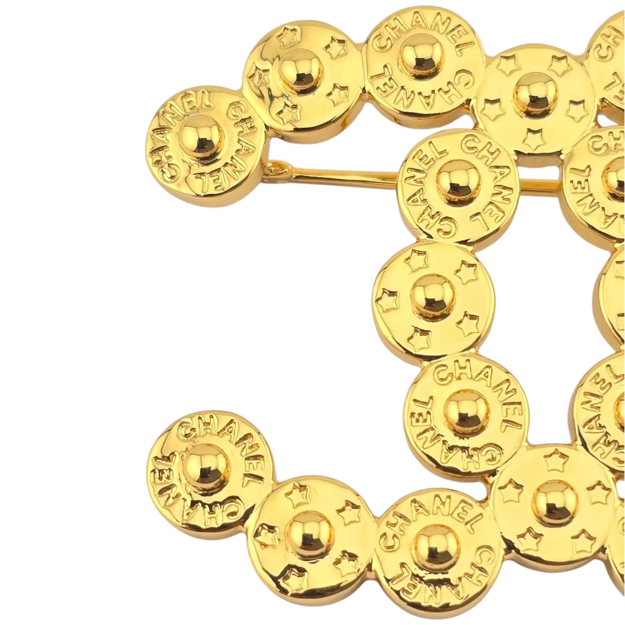 Chanel CC Gold Button Brooch 2024 CHANEL