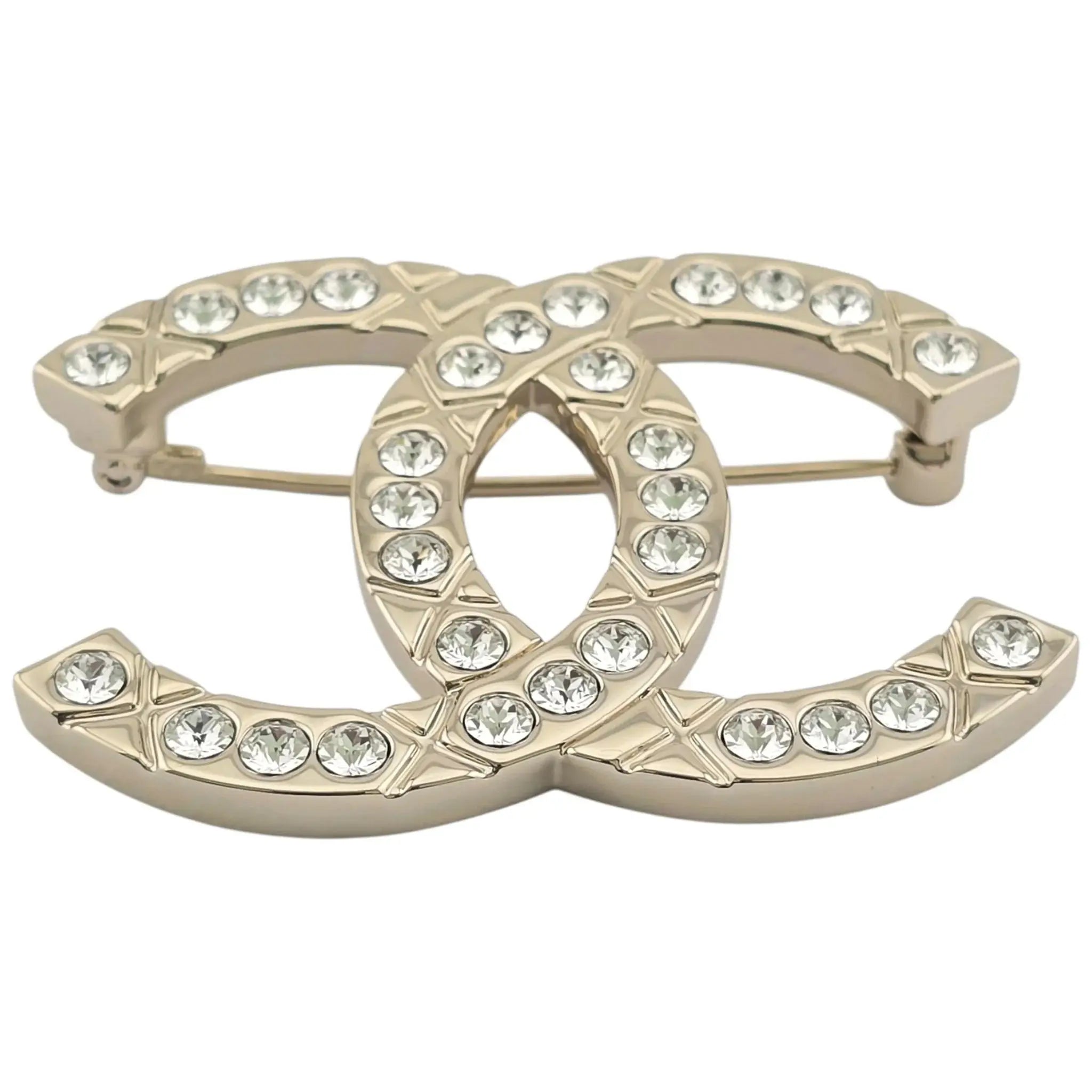 Chanel CC Gold Crystal Brooch B25 CHANEL