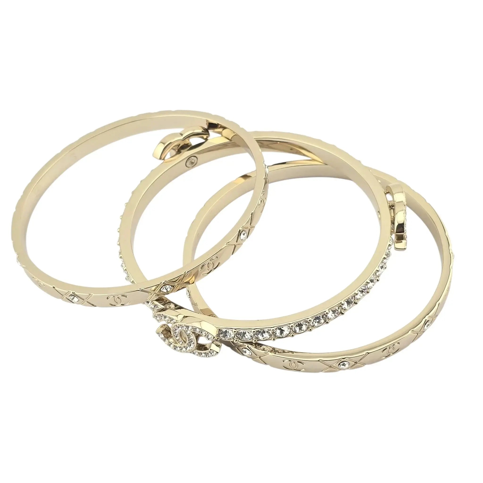 Chanel CC Cuff Bangle Gold Set S 2025 CHANEL