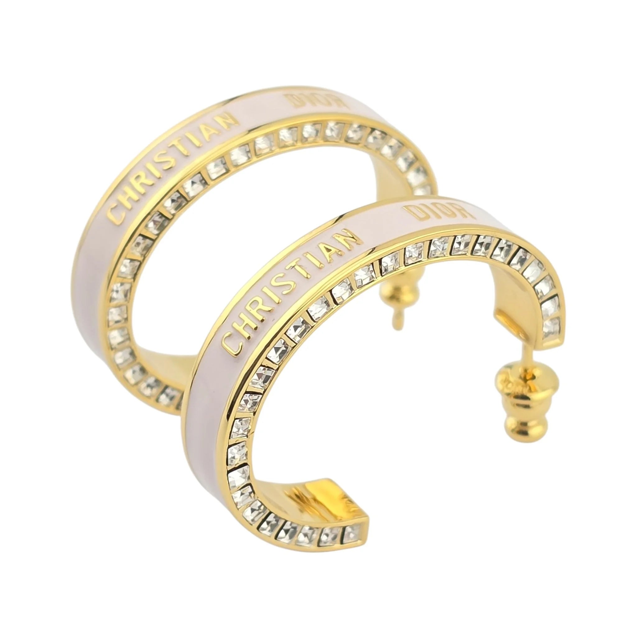 Christian Dior Large Dior Night Code Hoop Pink Earrings DIOR
