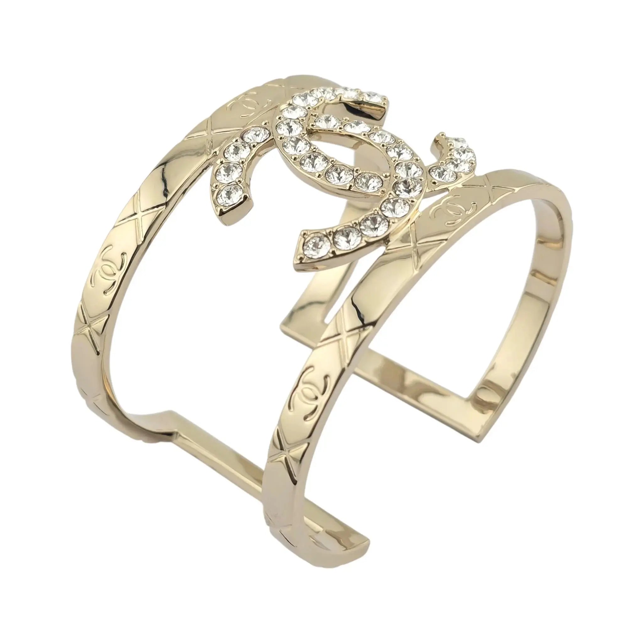 Chanel CC Cuff Bangle Gold 2025 CHANEL