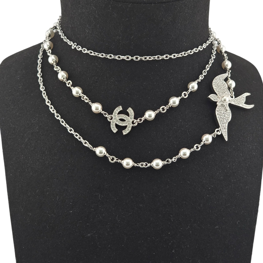 Chanel CC Silver Bird Long Necklace SS25 CHANEL