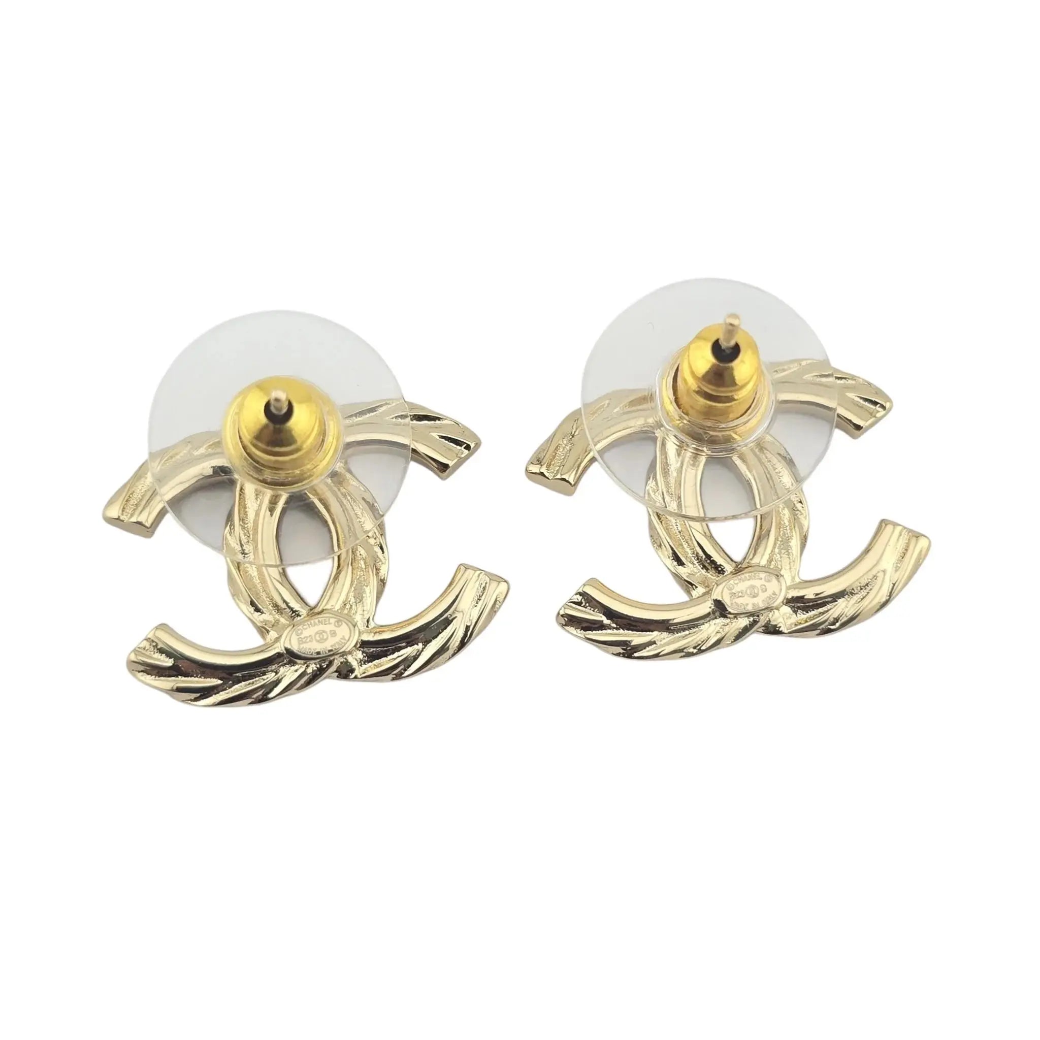 Chanel CC Gold Crystal Earrings 2023 CHANEL