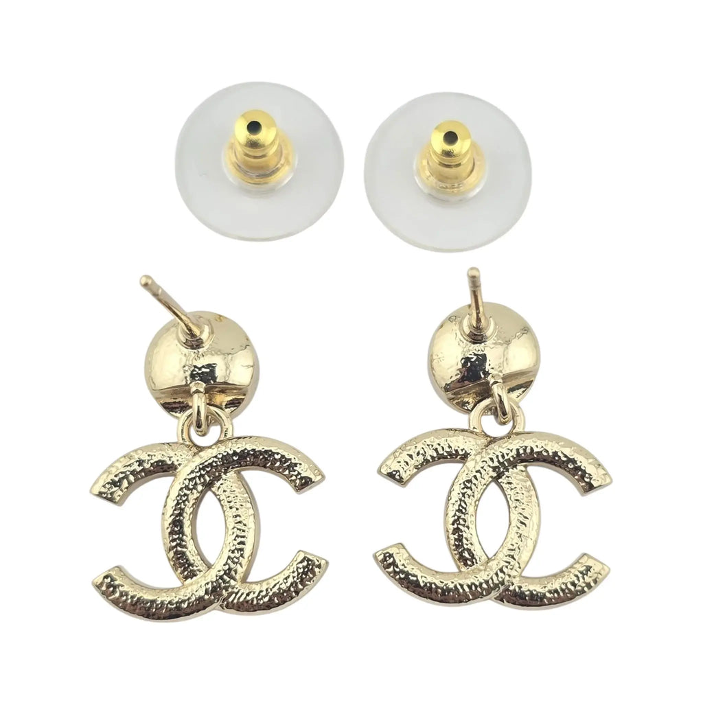 Chanel CC Gold Drop Crystal Earrings 2025 CHANEL