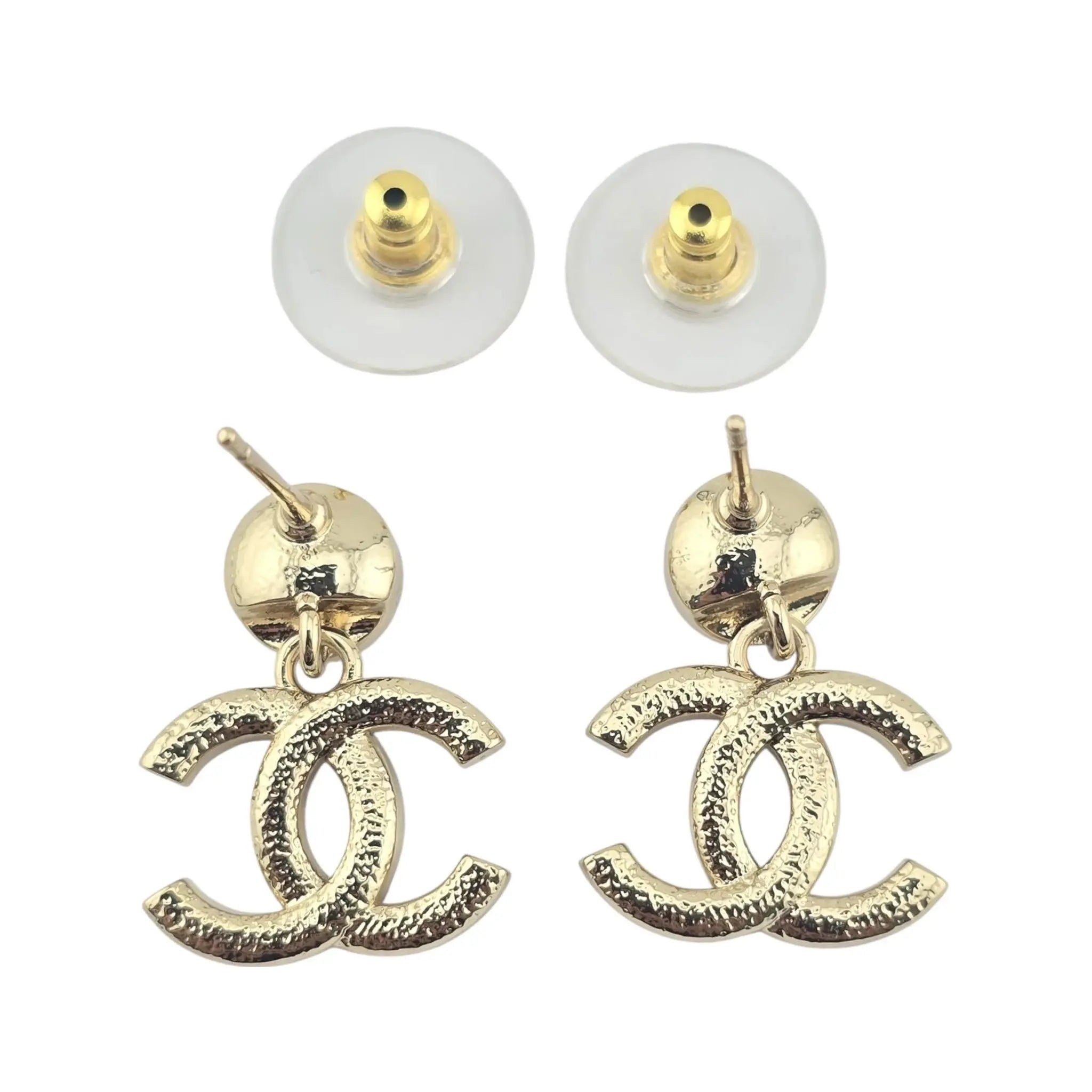 Chanel CC Gold Drop Crystal Earrings 2025 CHANEL