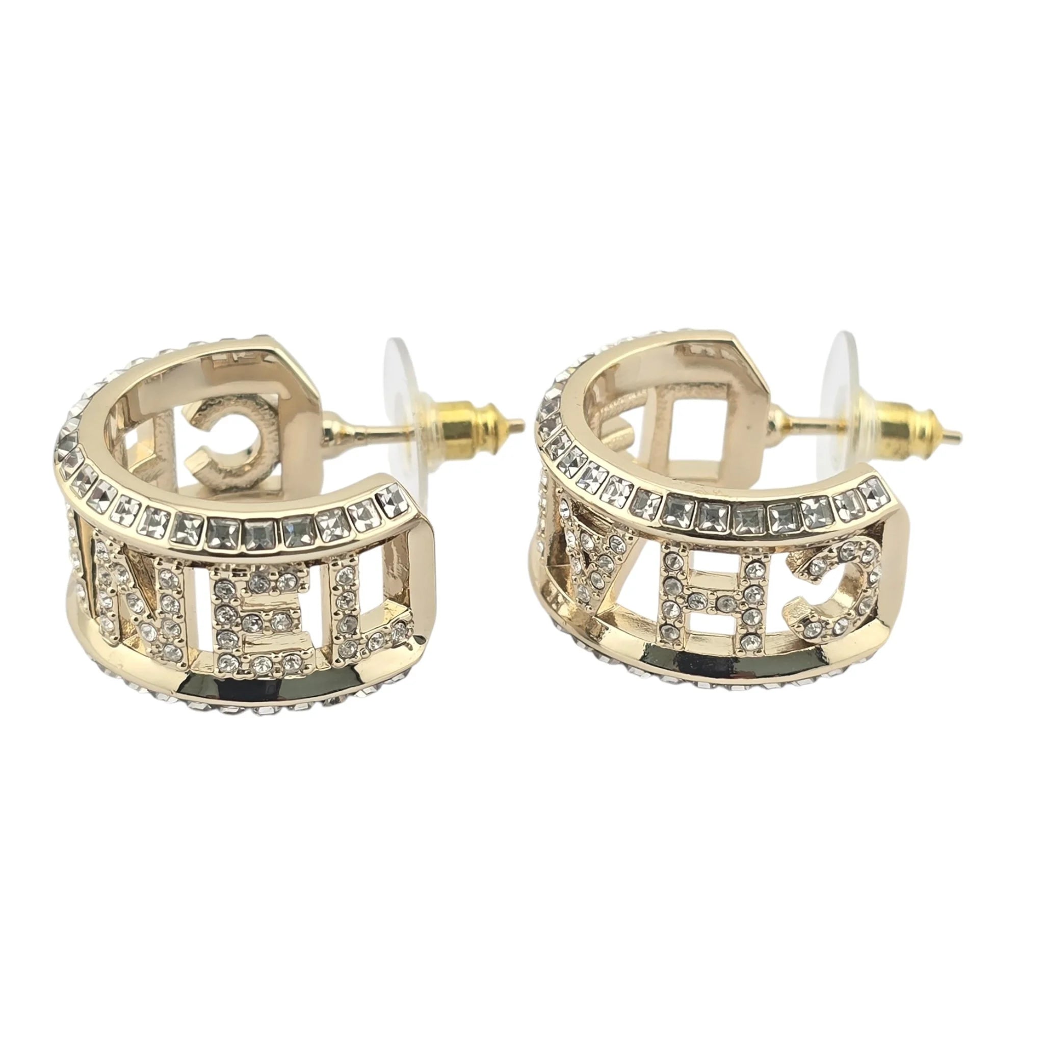Chanel Logo Hoop Gold Earrings 2024 CHANEL