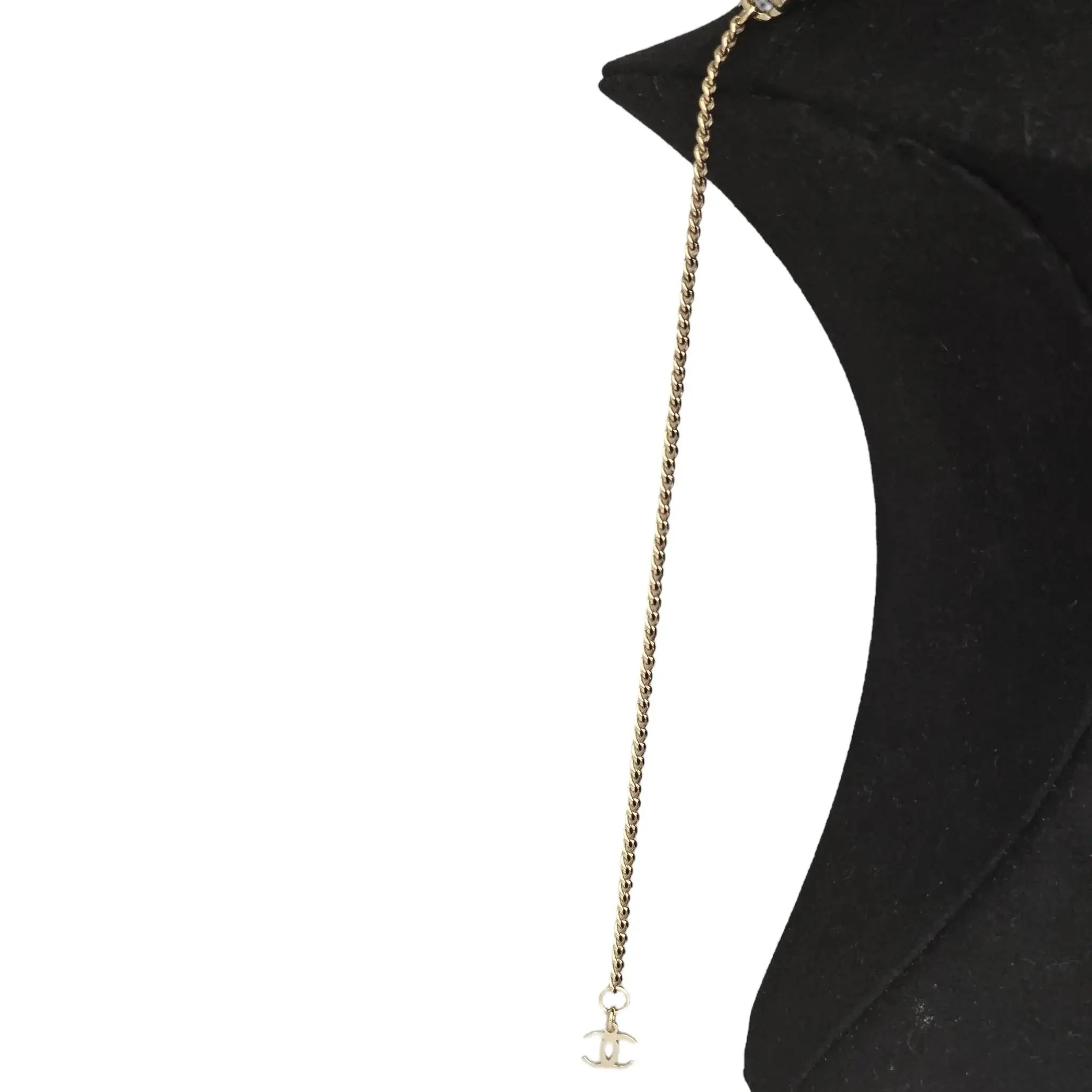 Chanel CC Gold Crystal Pendant Necklace 2024 CHANEL