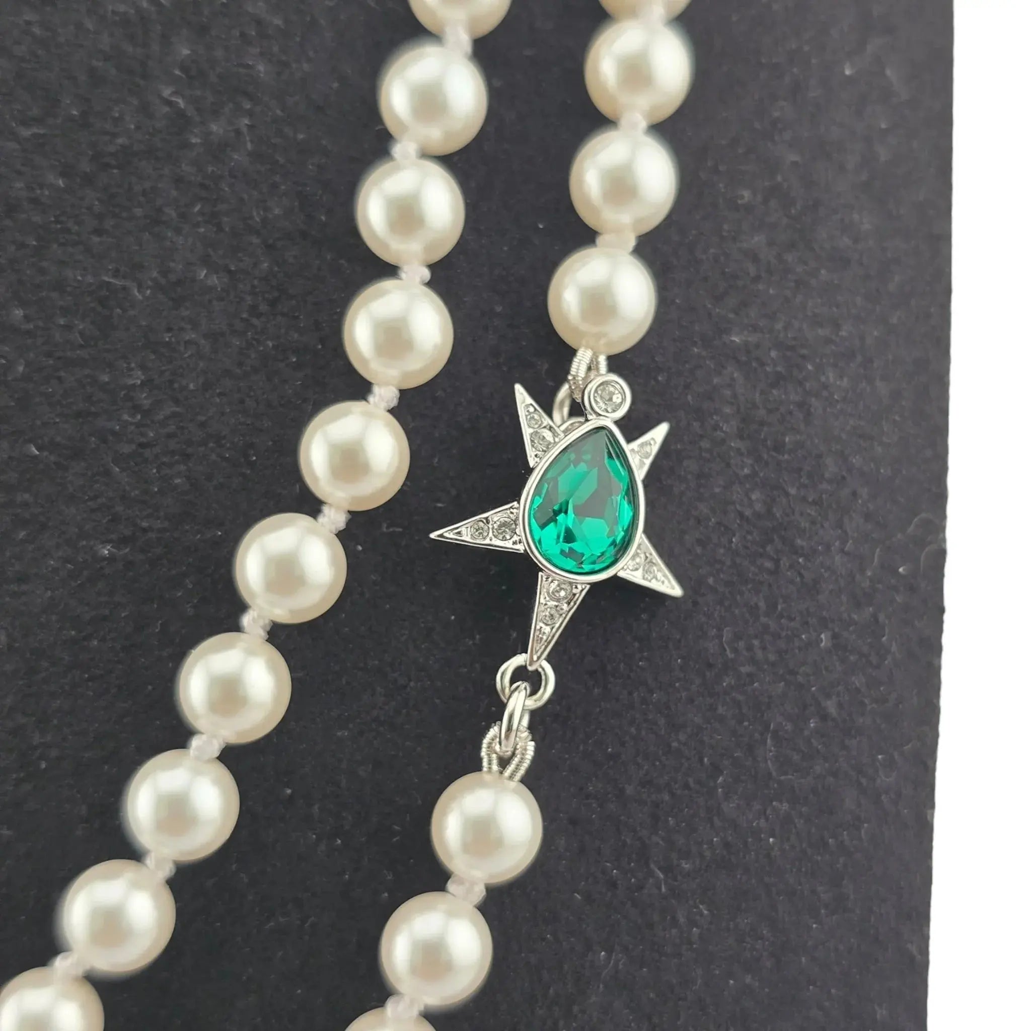 Chanel CC Long Faux Pearl Green Necklace 2023 CHANEL