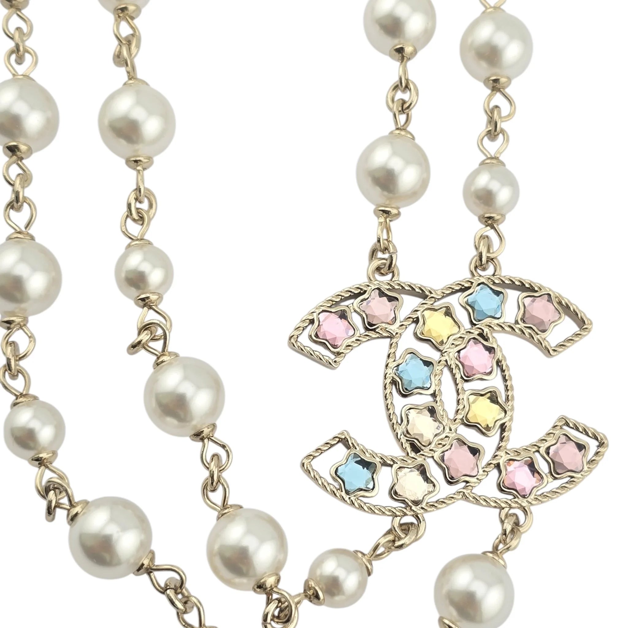 Chanel CC Multicoloured Faux Pearl Necklace 2025 CHANEL