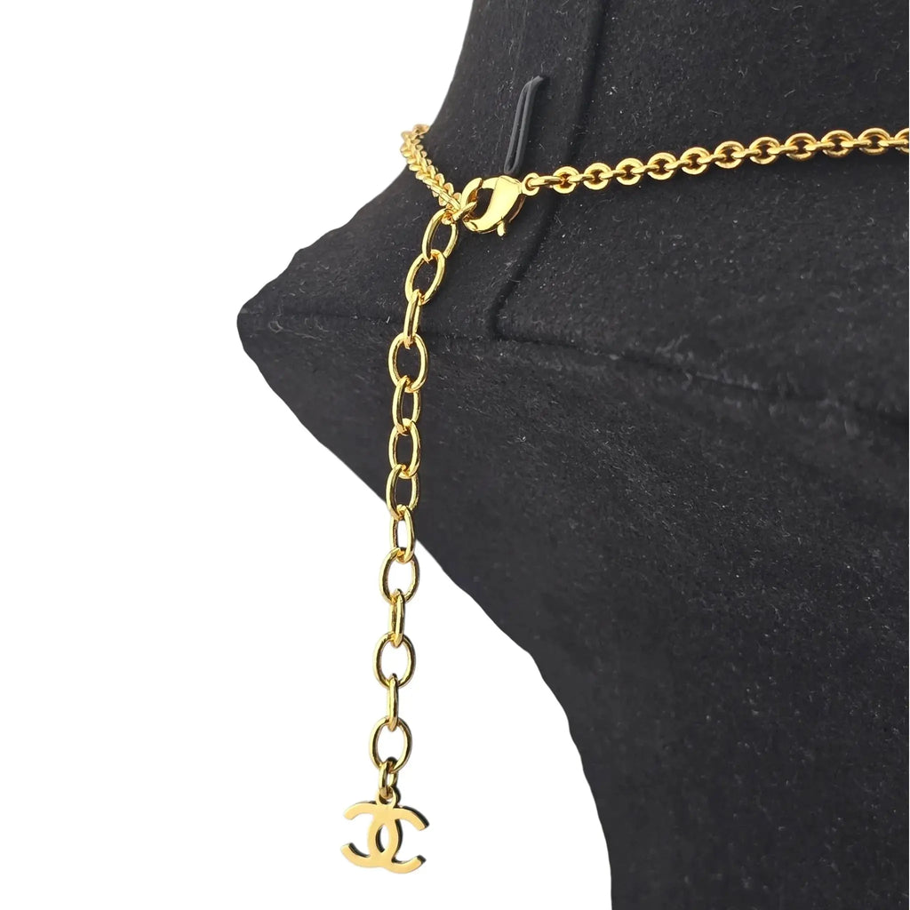 Chanel CC Pendant Gold Black Necklace 2025 CHANEL