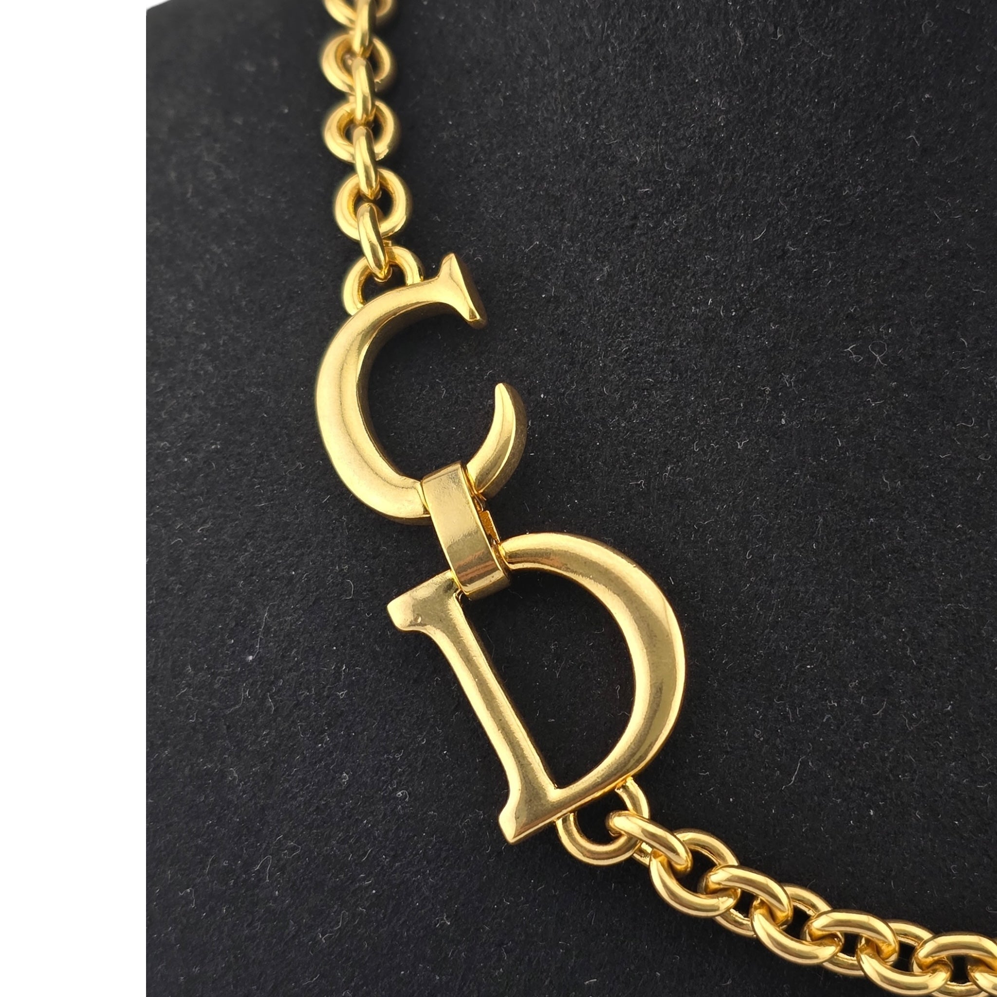 Christian Dior CD Gold Saddle Necklace DIOR
