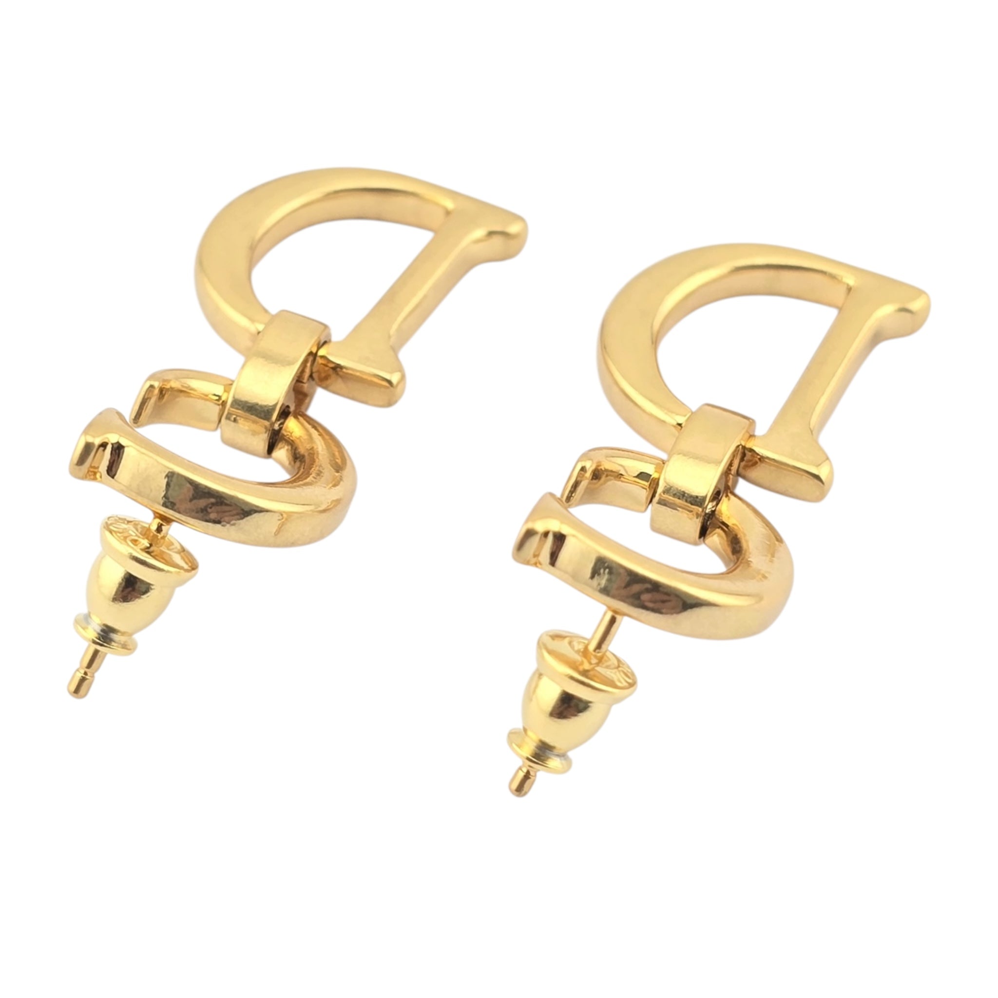Christian Dior CD Saddle Gold Earrings DIOR