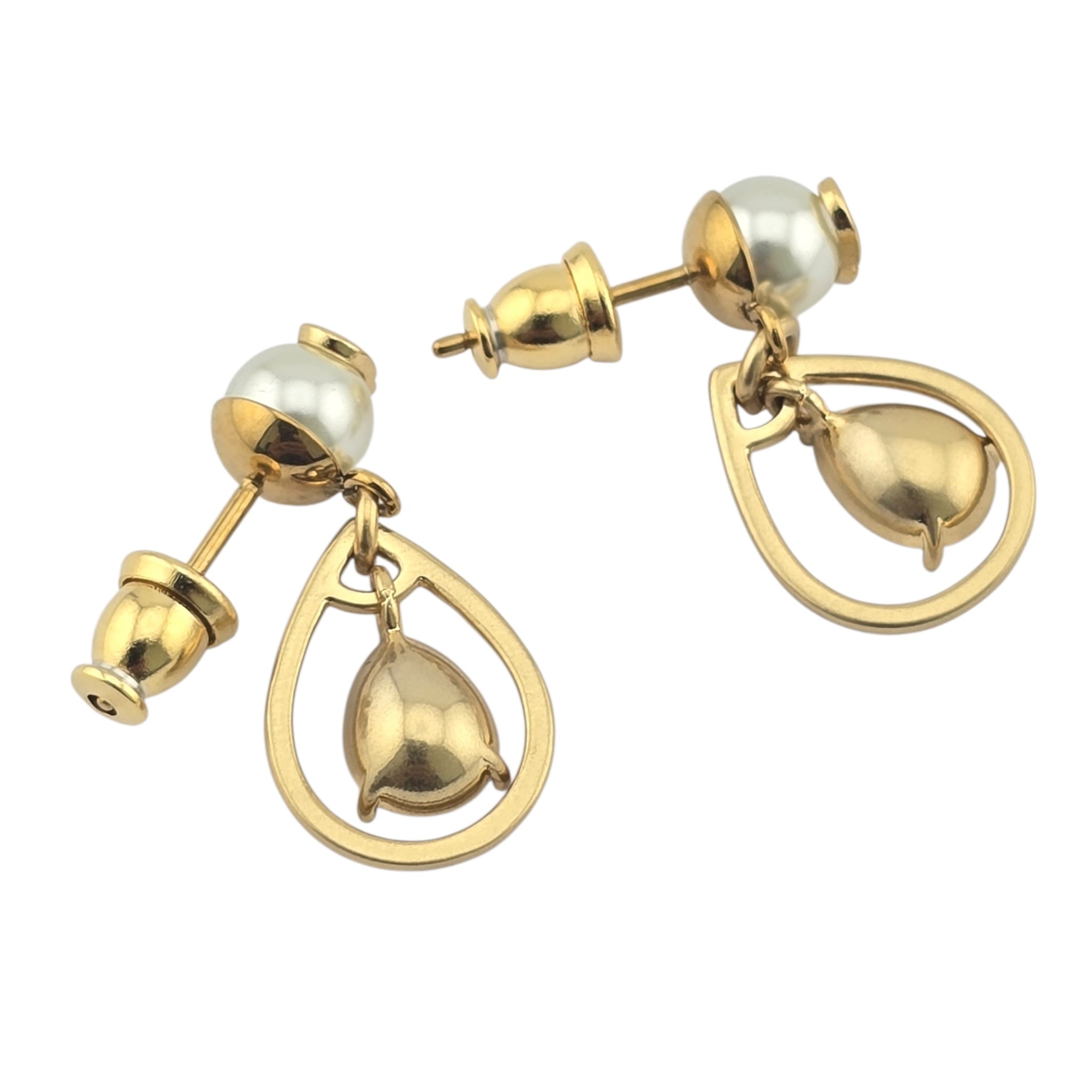 Christian Dior D-Drop Gold Earrings DIOR