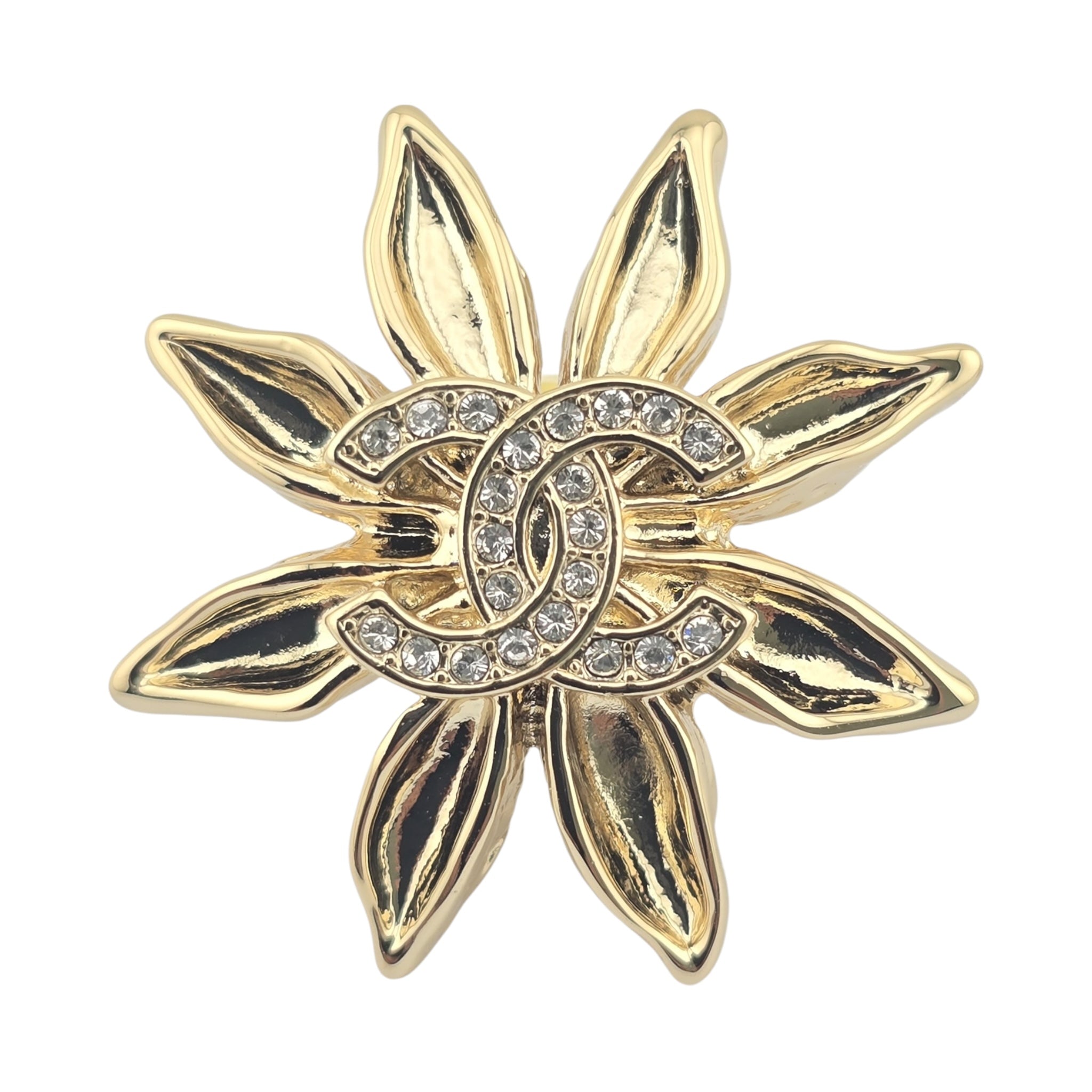 Chanel CC Gold Petal Earrings 2025 CHANEL