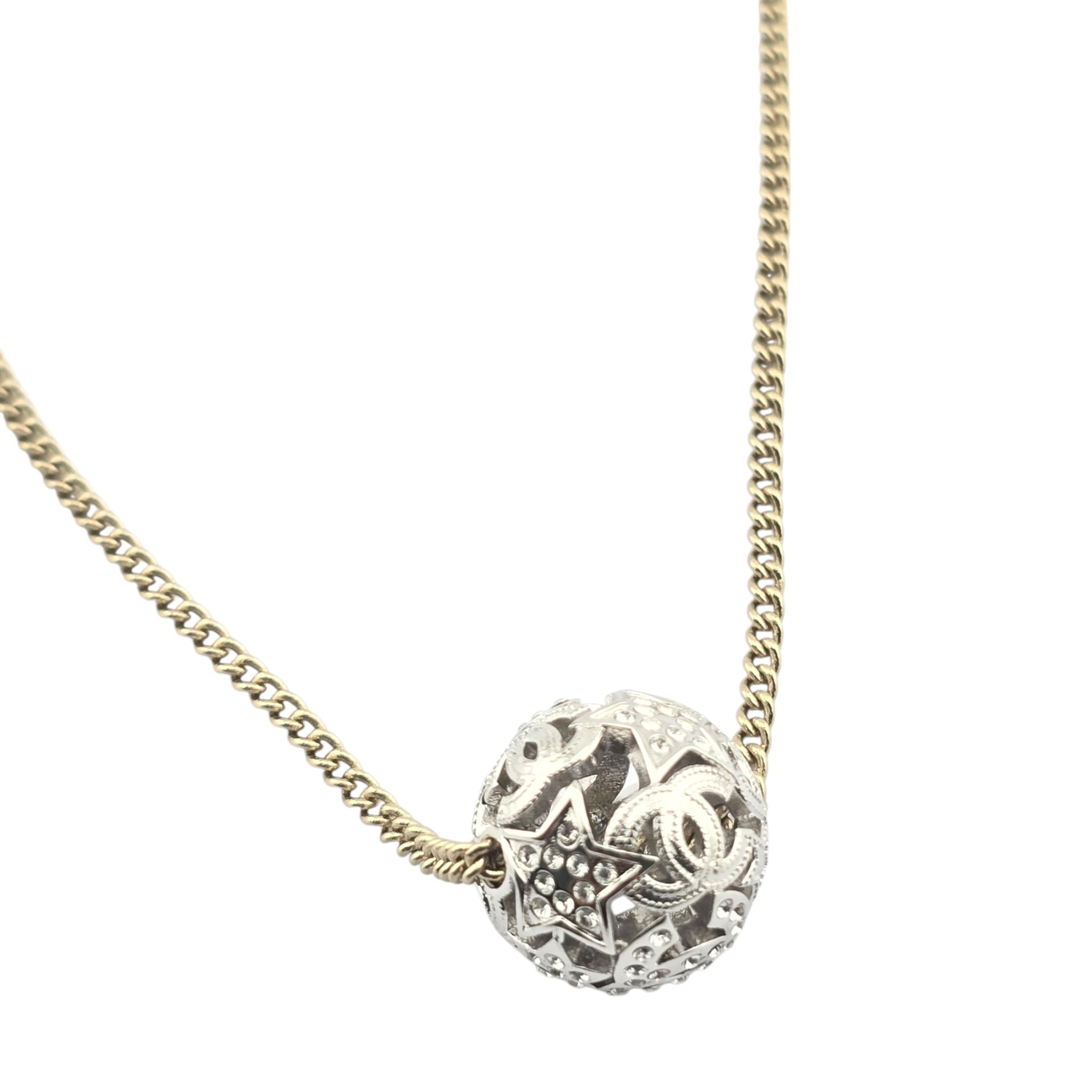 Chanel CC Ball Pendant Gold Necklace 2025 CHANEL