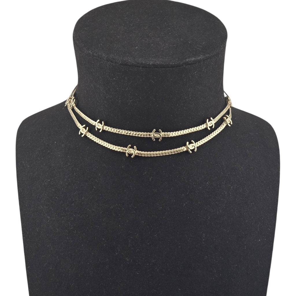 Chanel CC Metal Thin Gold Necklace 2024 CHANEL