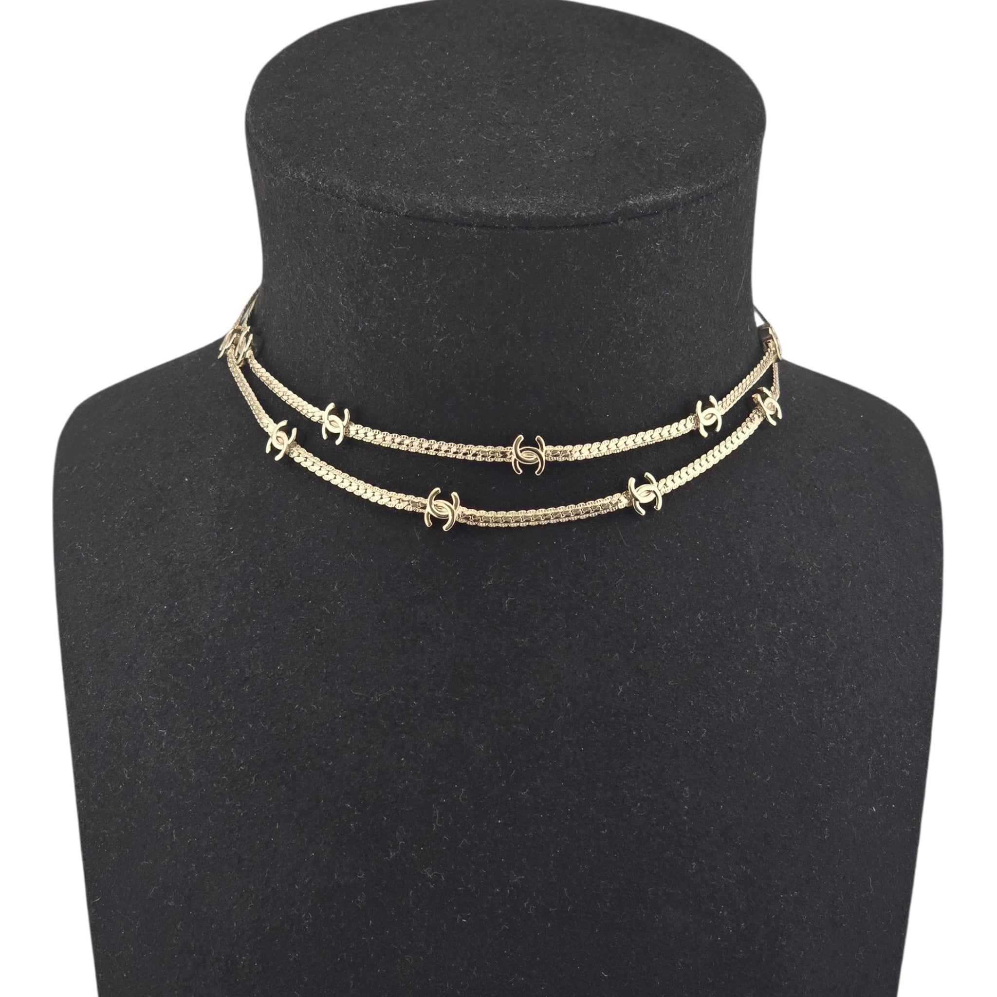 Chanel CC Metal Thin Gold Necklace 2024 CHANEL