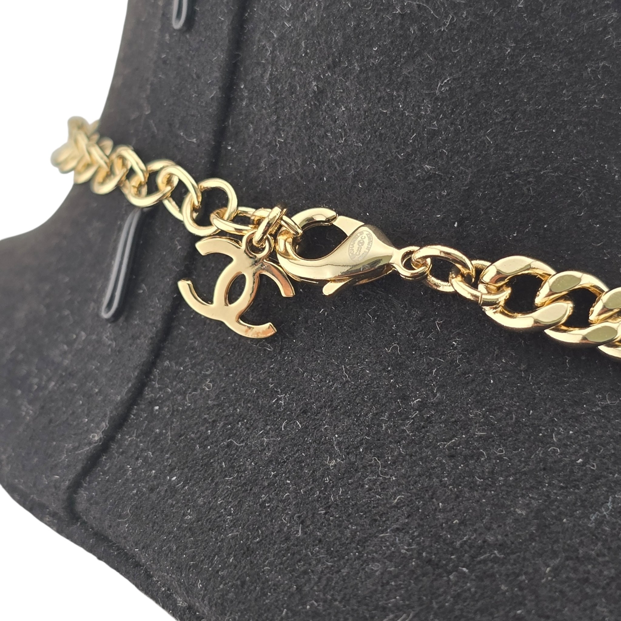 Chanel CC Heart Pendant Gold Choker Necklace 2023 CHANEL