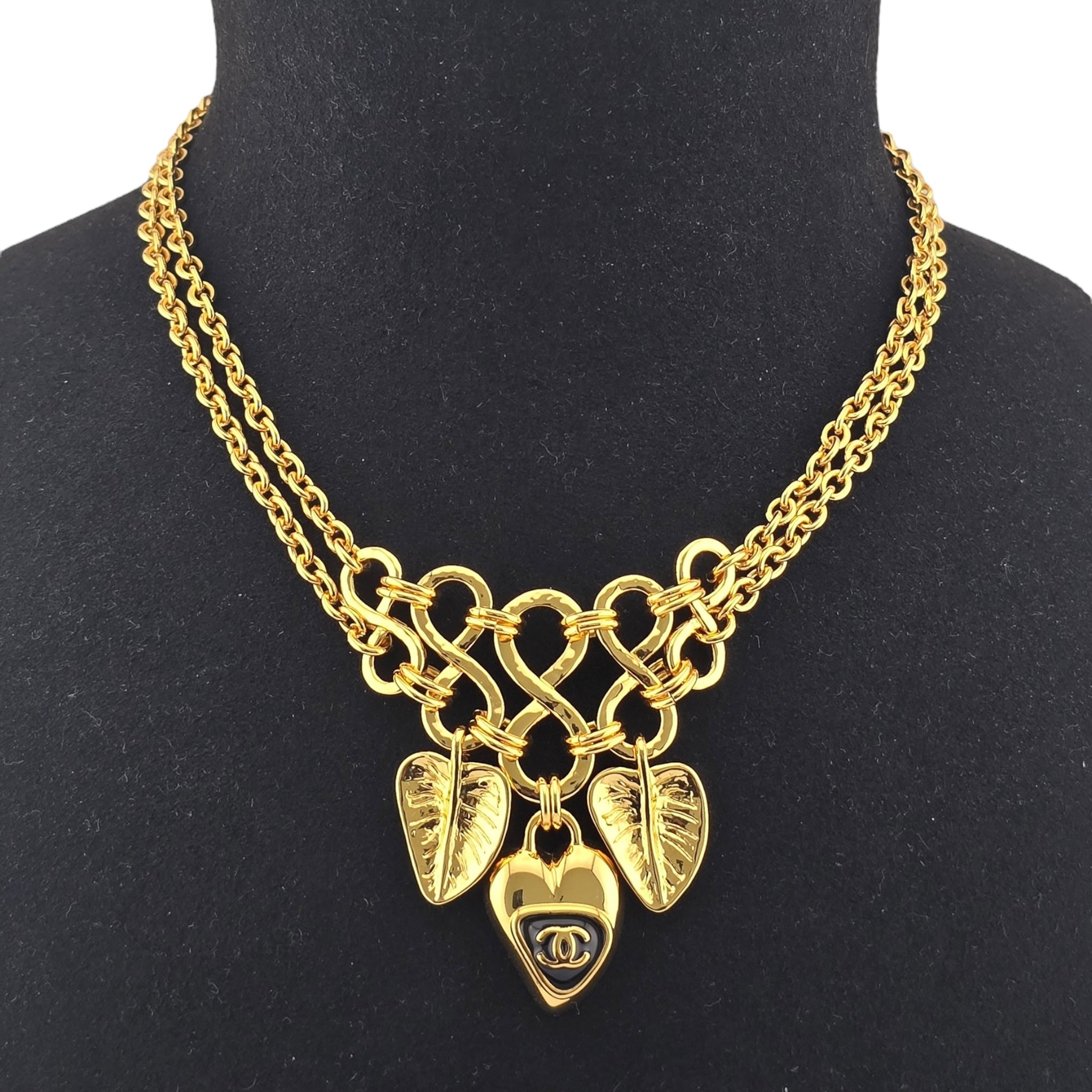 Chanel CC Gold Leaf Pendant Necklace 2025