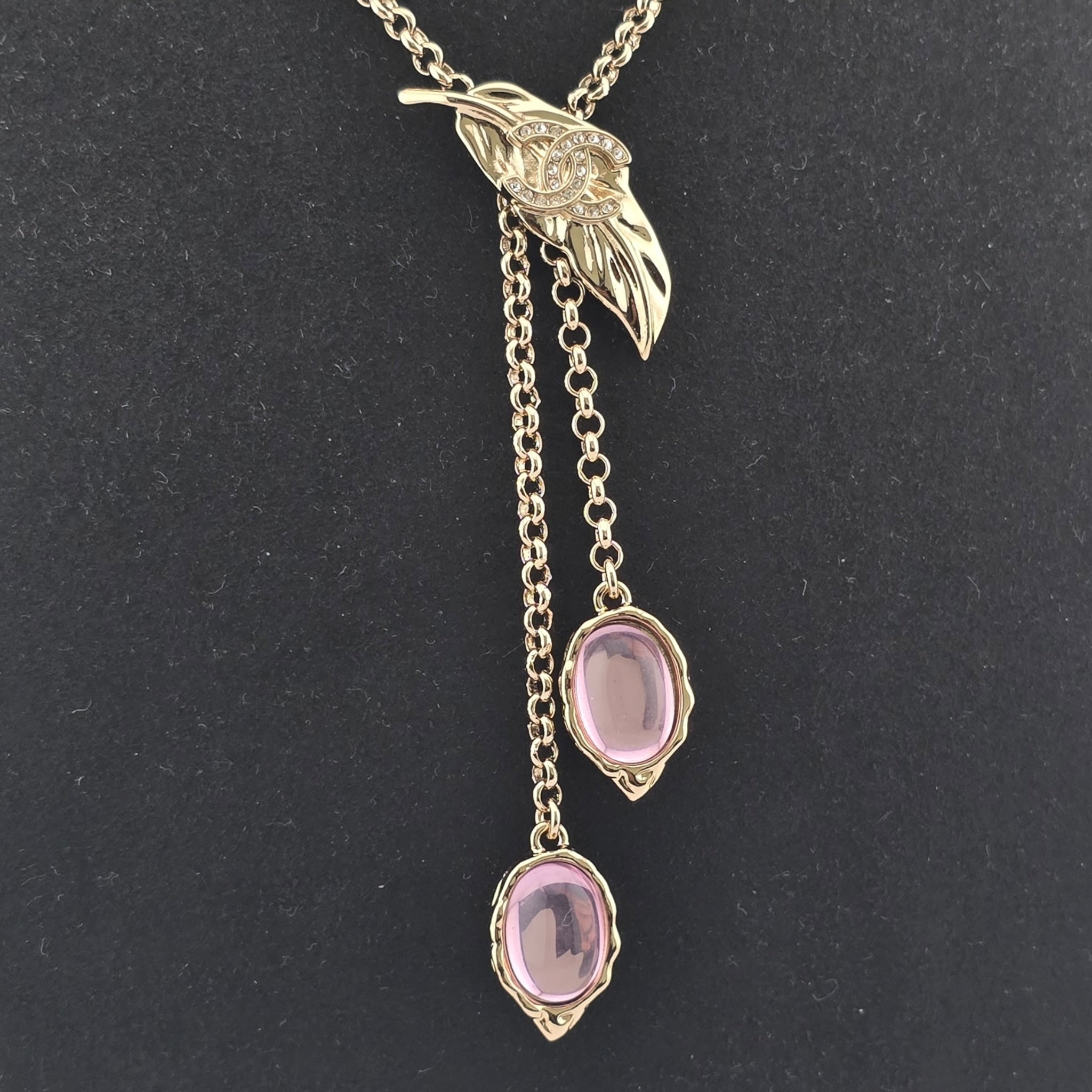 Chanel CC Gold Leaf Necklace 2025