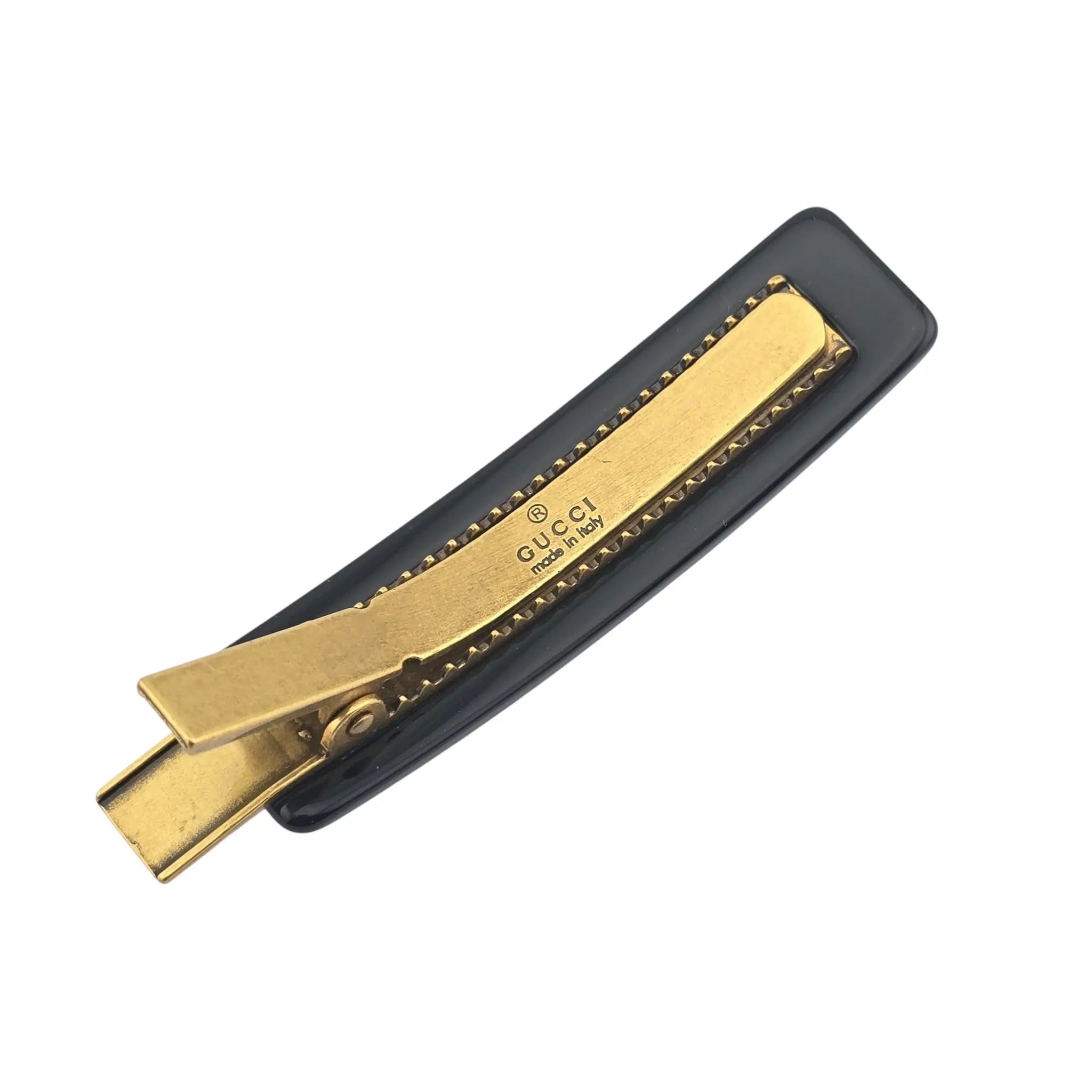 GUCCI GG Resin Crystal Star Hair Clip Black GUCCI