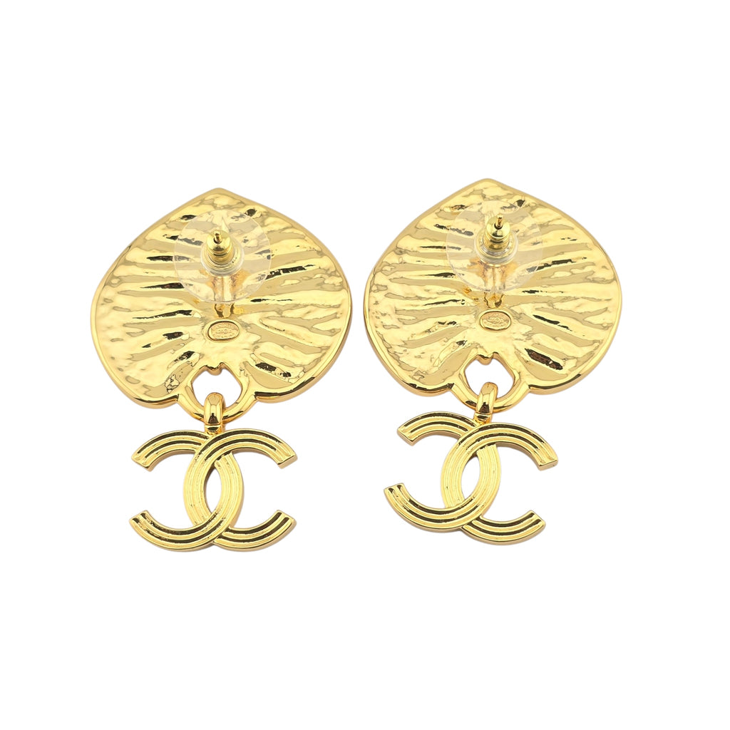 Chanel CC Gold Leaf Earrings 2025