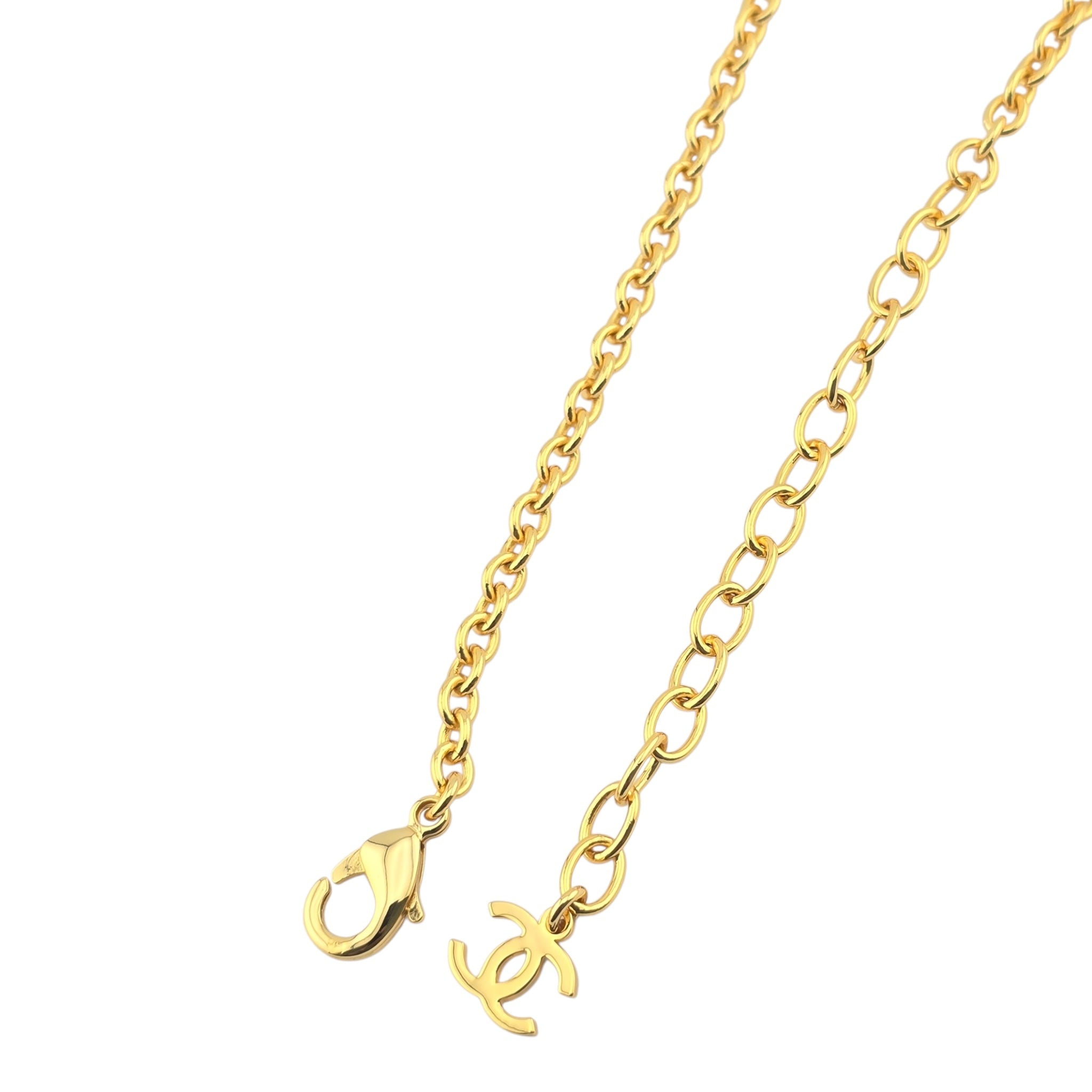 Chanel CC Gold Black Heart Leaf Necklace 2025