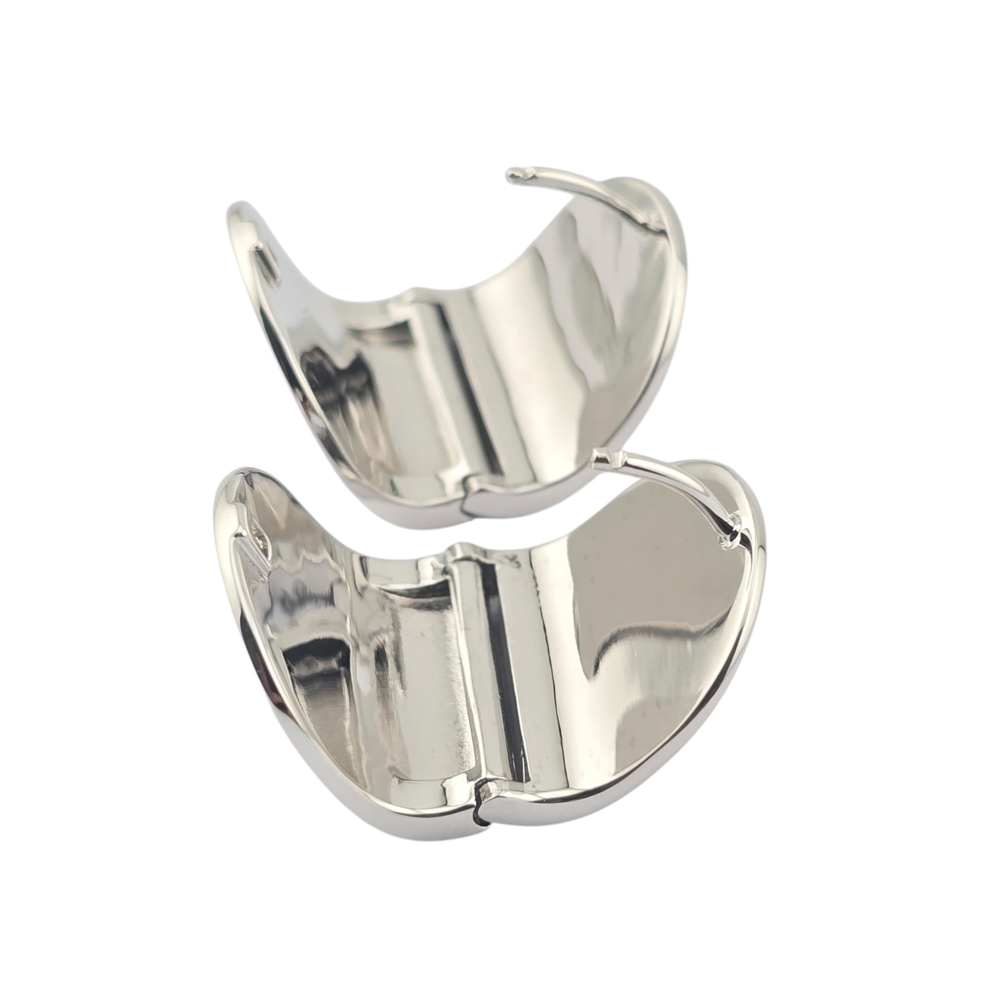 Celine Silver Metal Logo Earrings