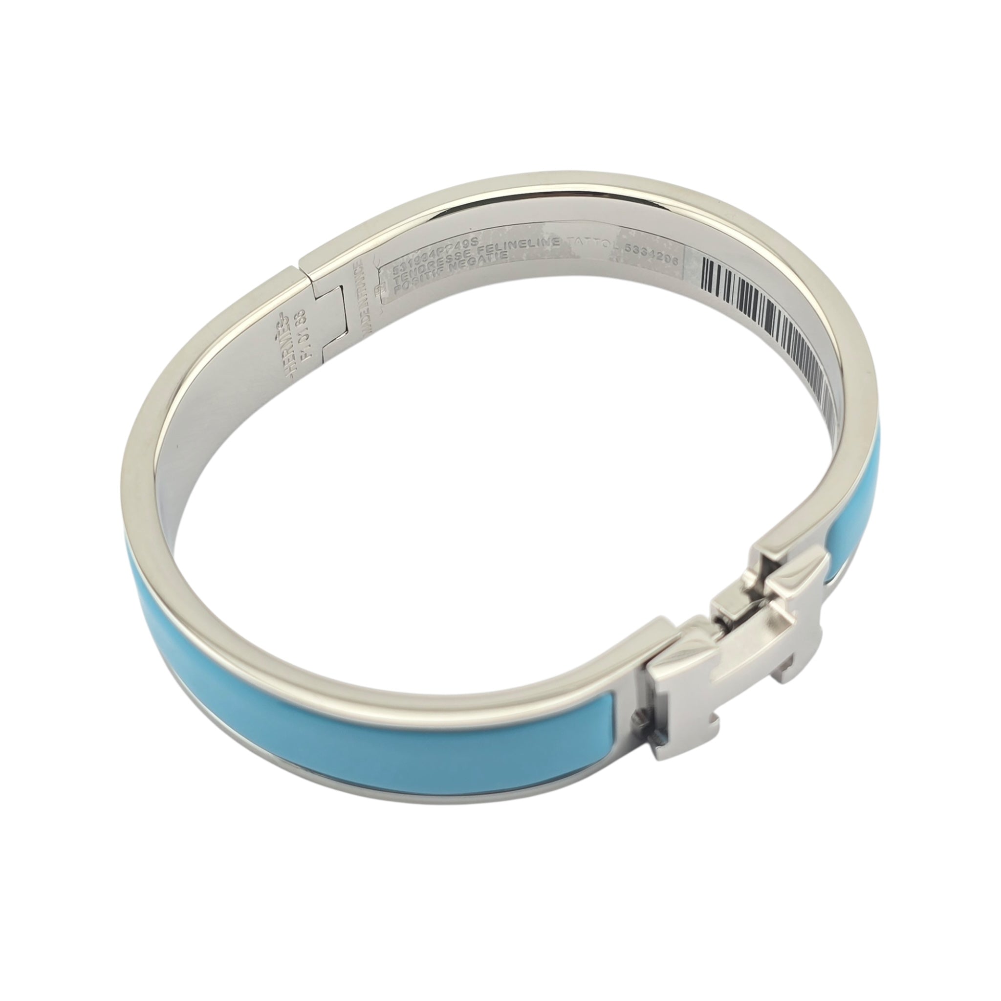 Hermes Clic H Bracelet Bleu Du Nord Palladium GM