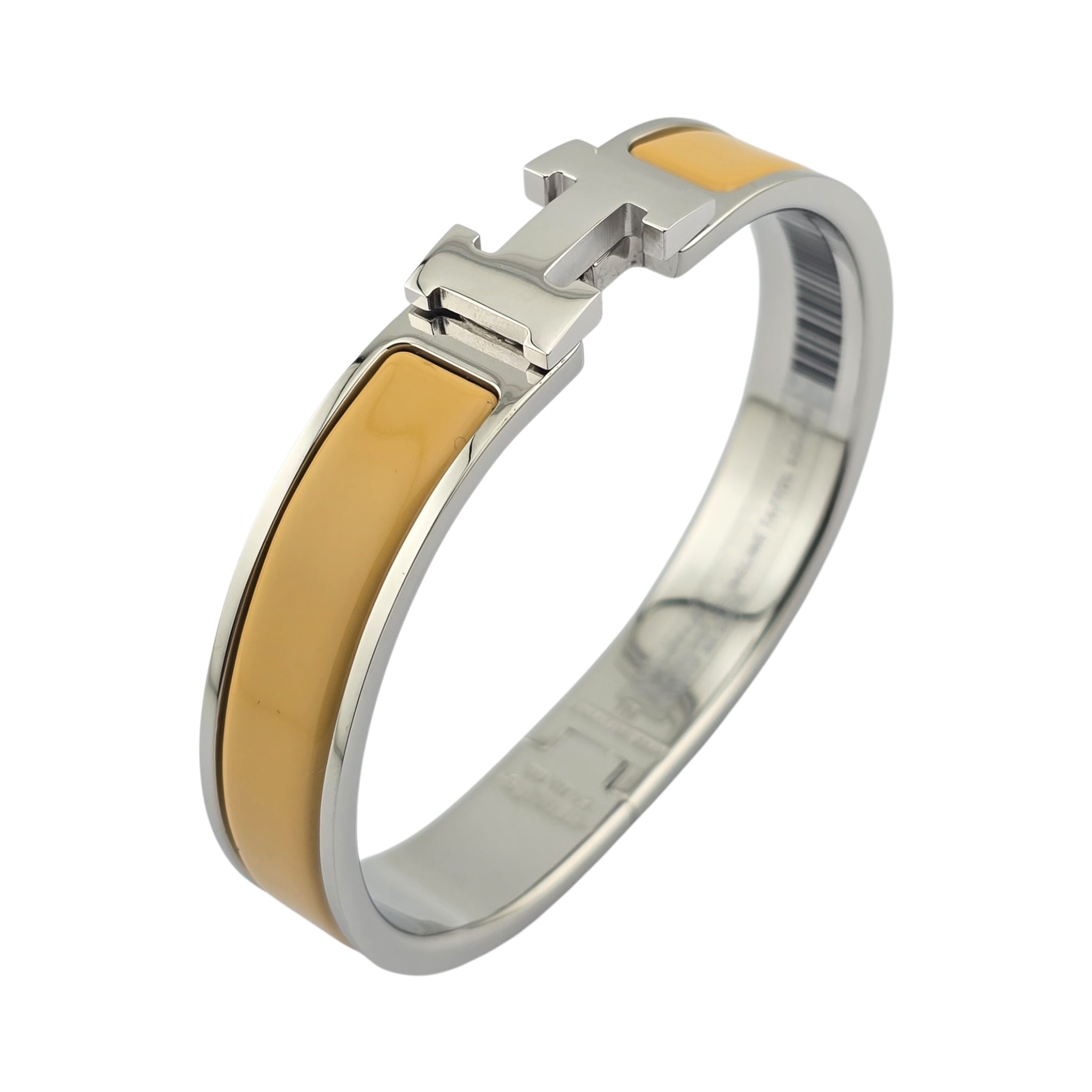 Hermes Clic H Bracelet Mimosa Yellow Palladium GM