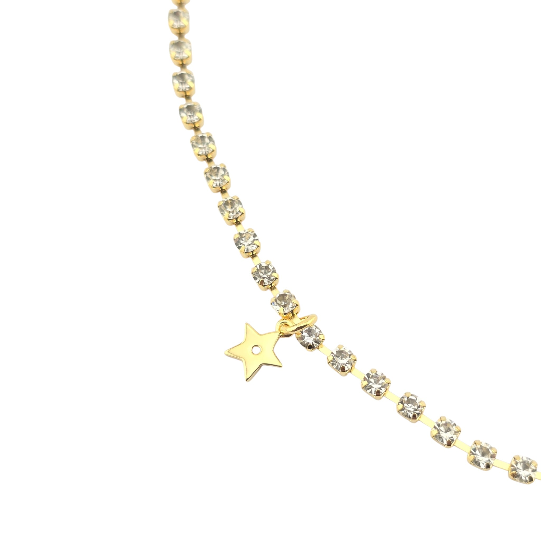 Christian Dior Crystal Gold Logo Necklace