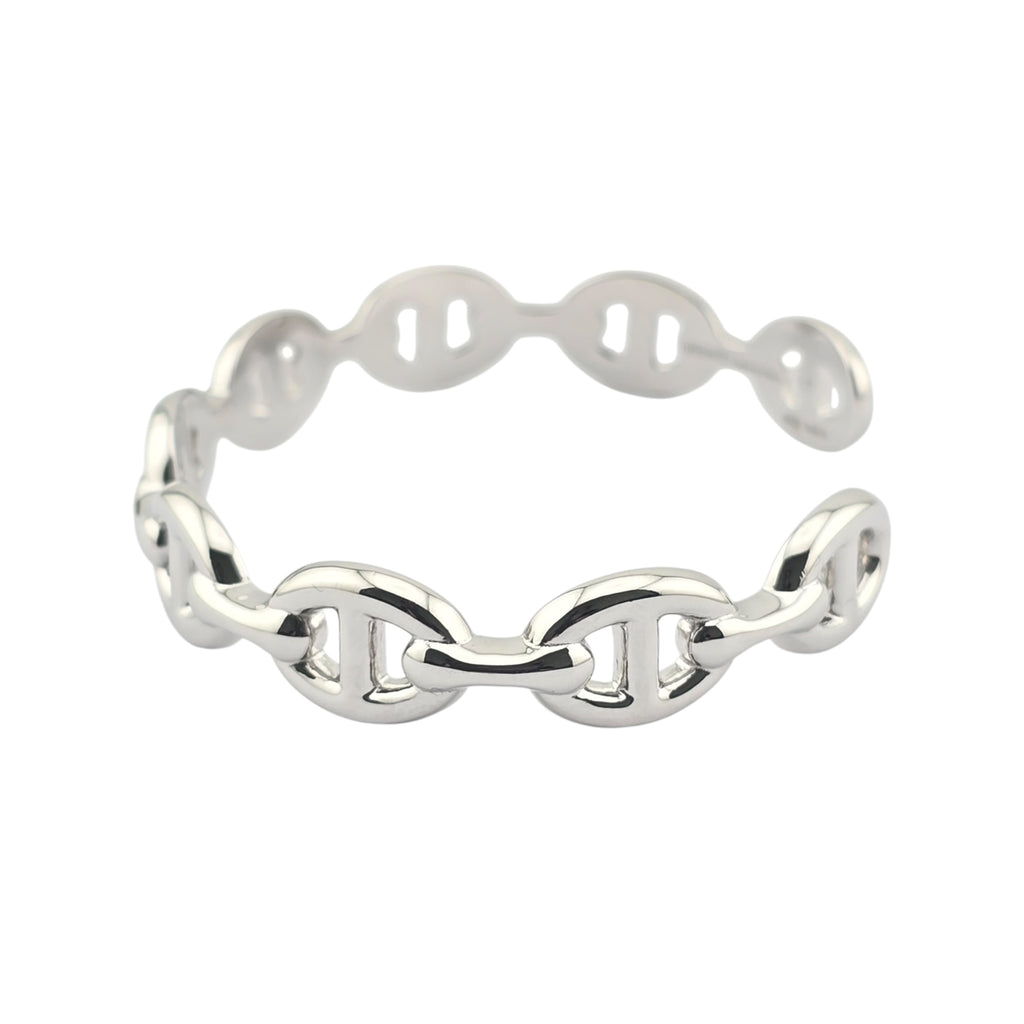 Hermes Chaine d'ancre Enchainee Silver Bracelet Medium - ST