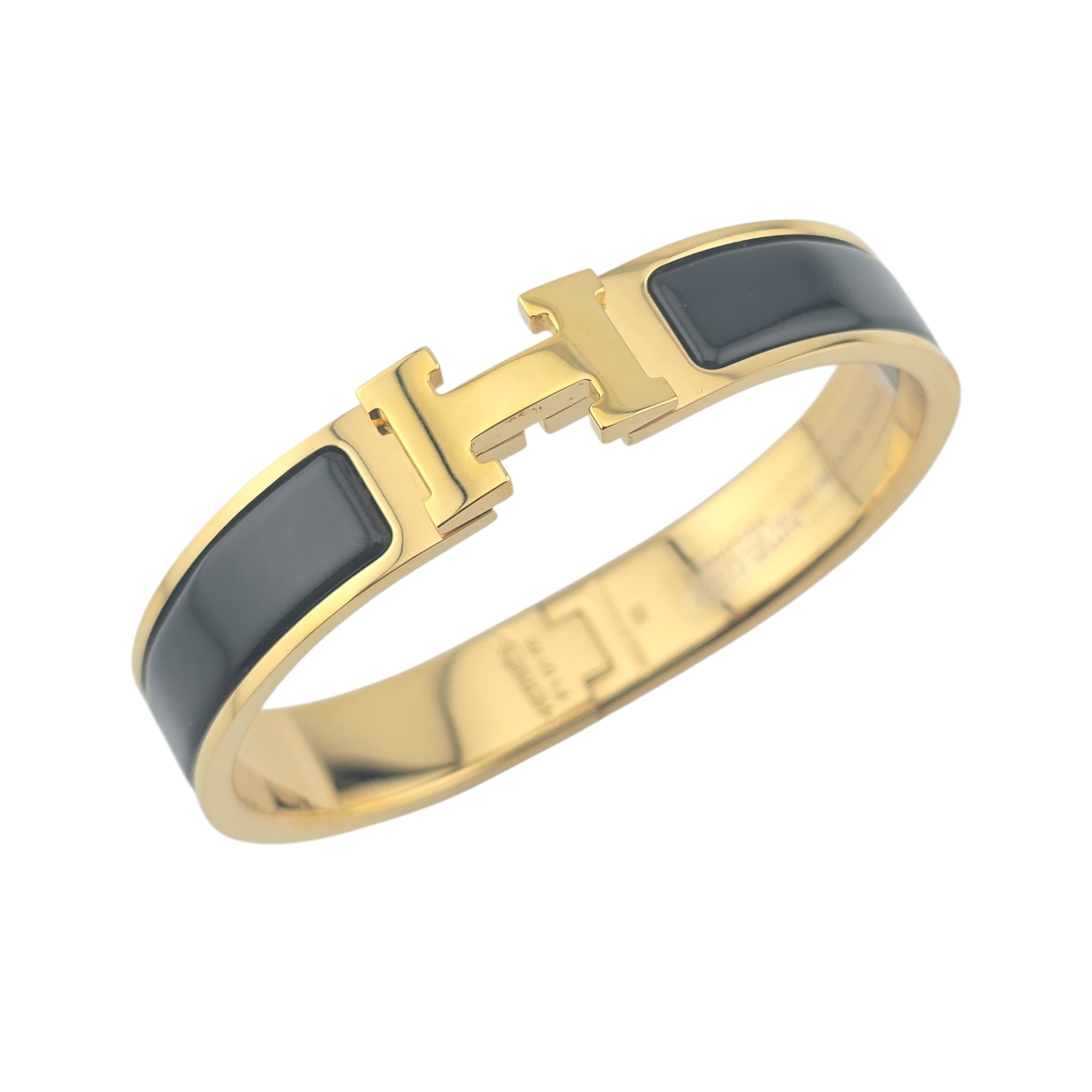 Hermes Clic H Bracelet Black Noir Gold GM