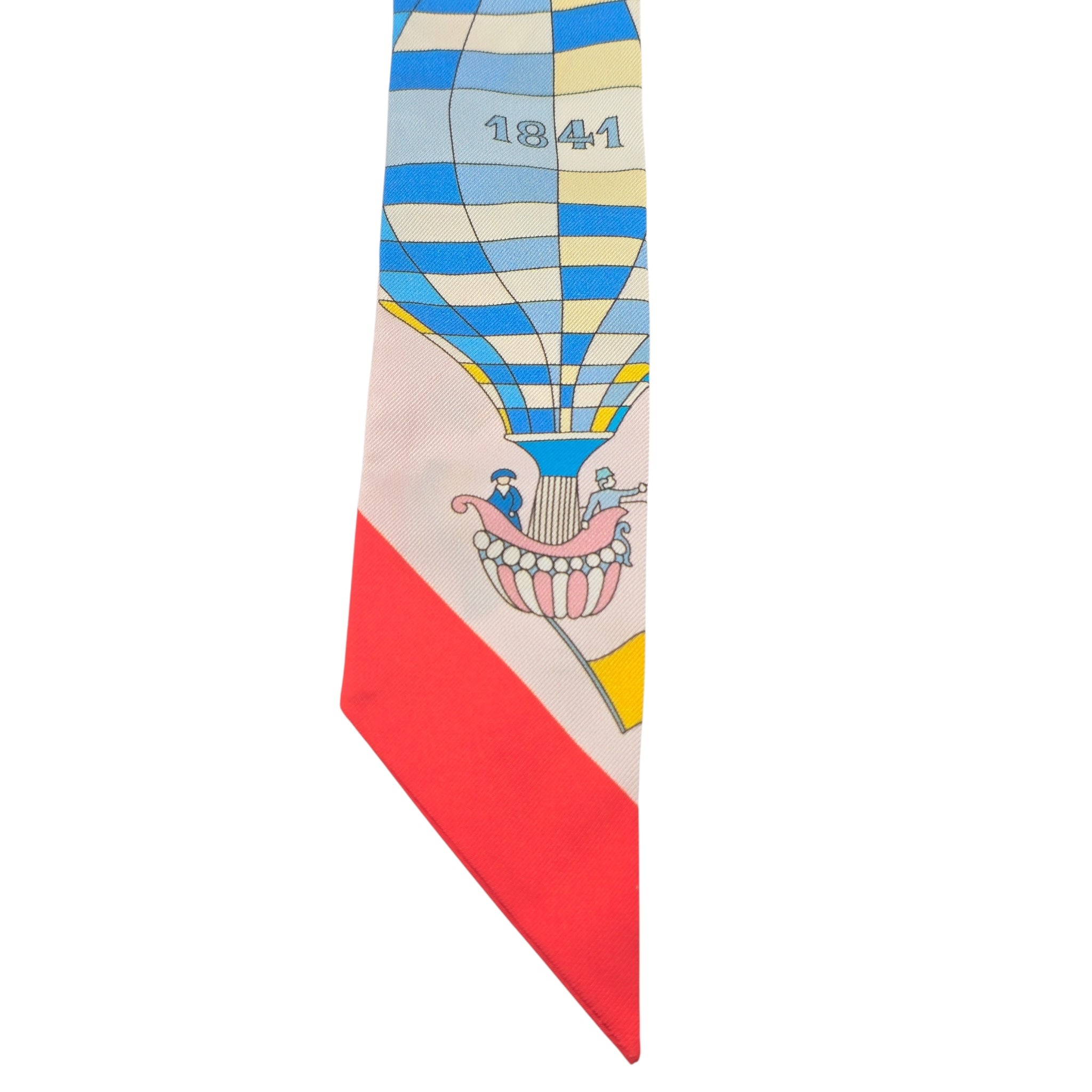 Hermes Silk Les Folies Du Ciel Twilly Rose Bleu Jaune Vif