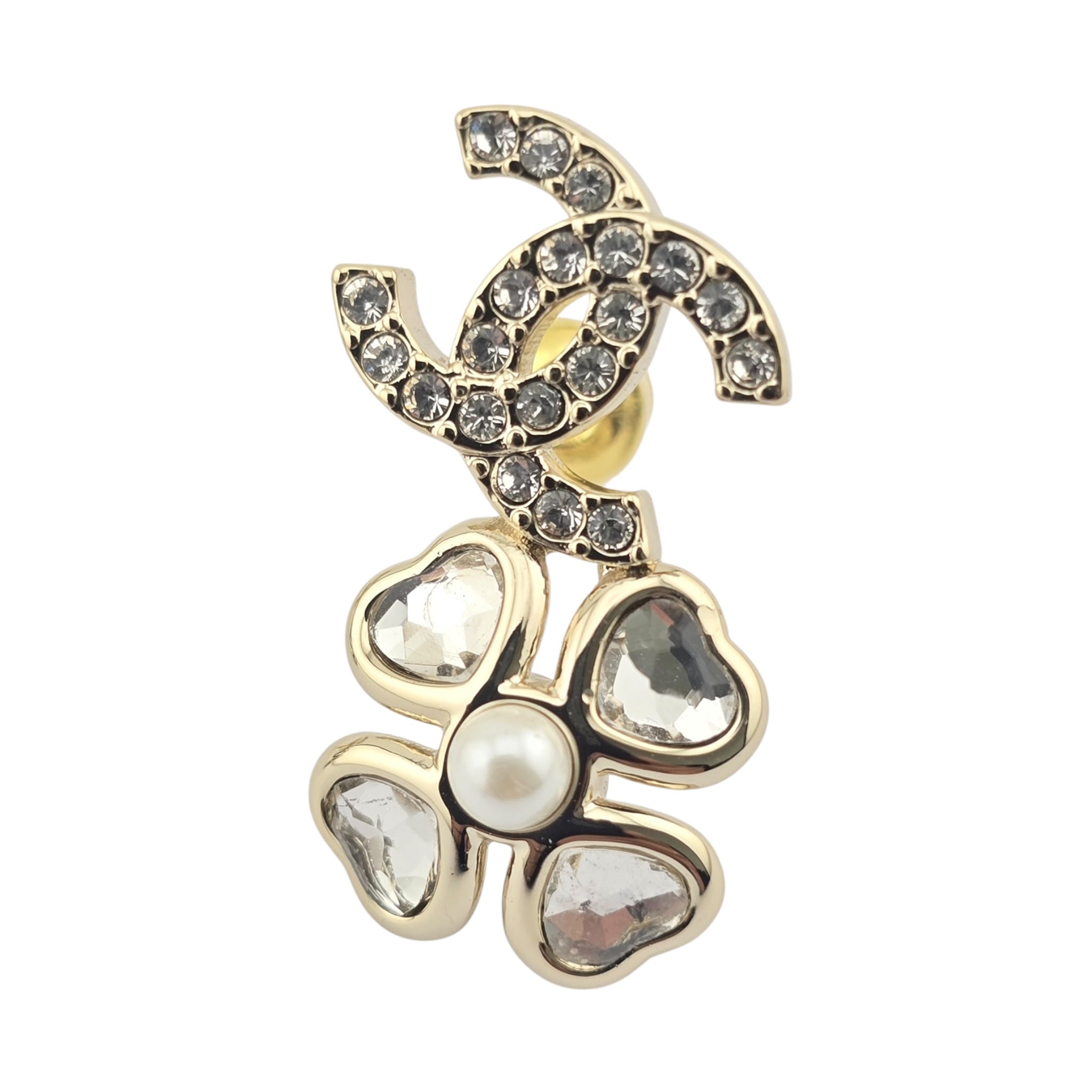 Chanel CC Crystal Earrings Gold 2025