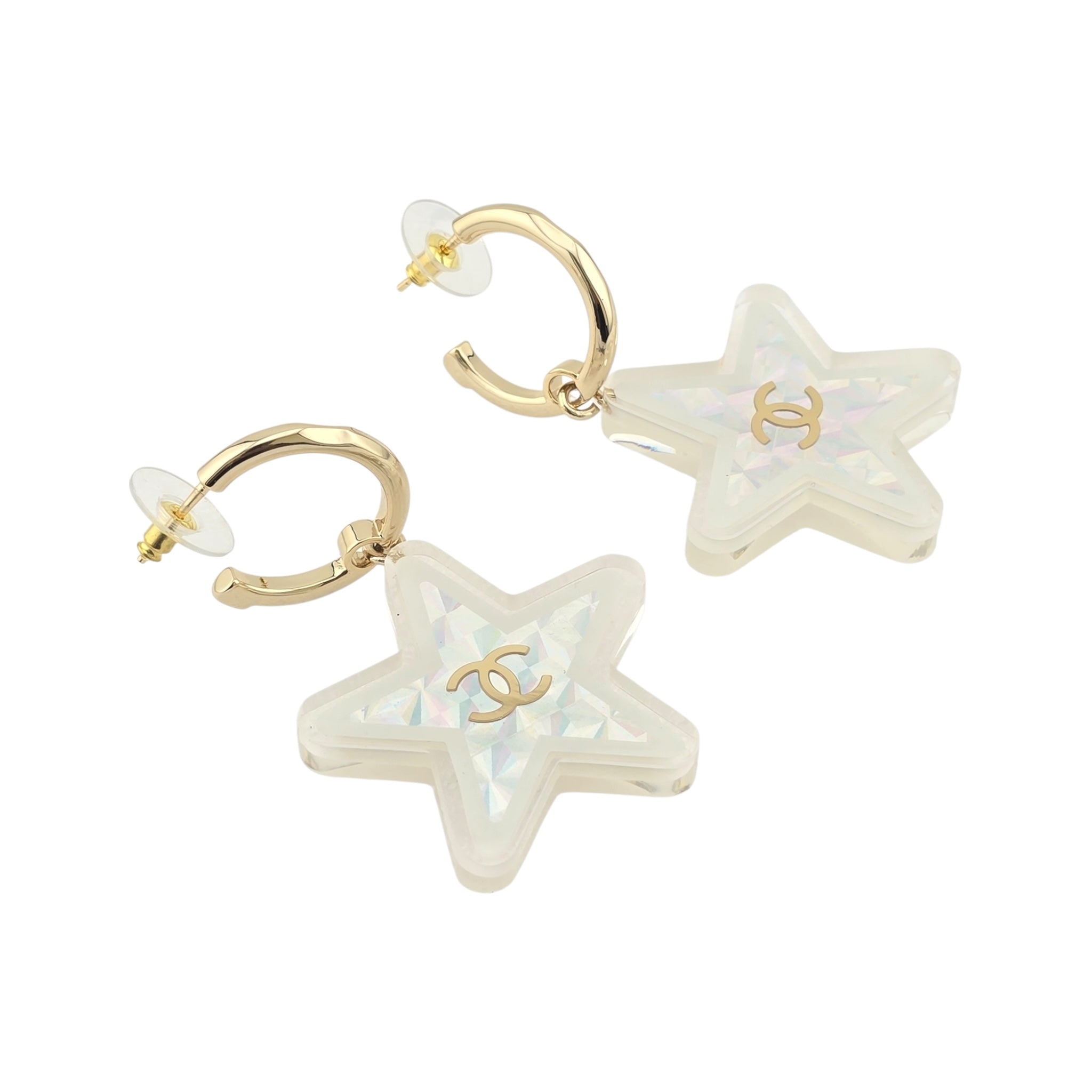 Chanel CC Resin Star Earrings 2024