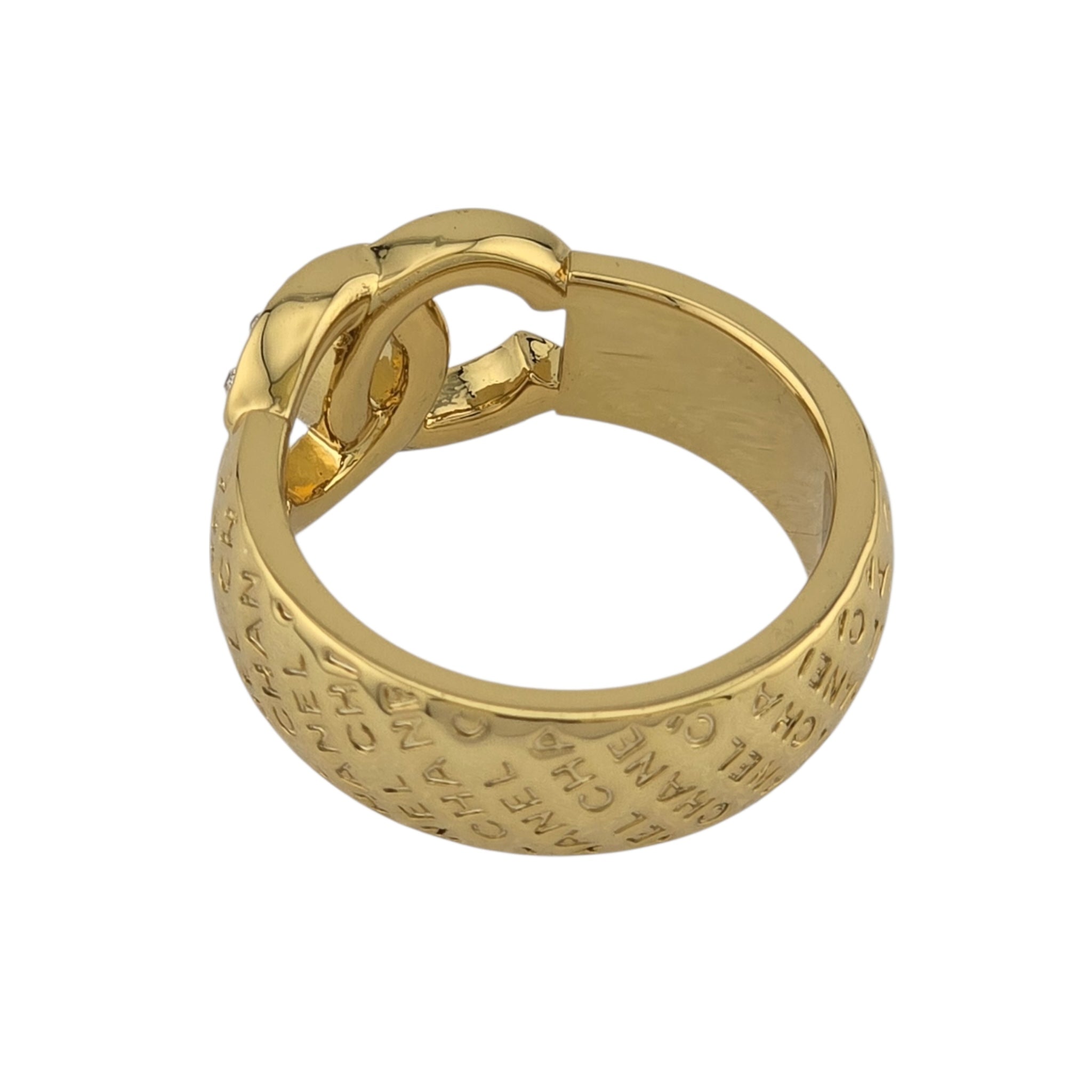 Chanel CC Gold Crystal Ring 2024