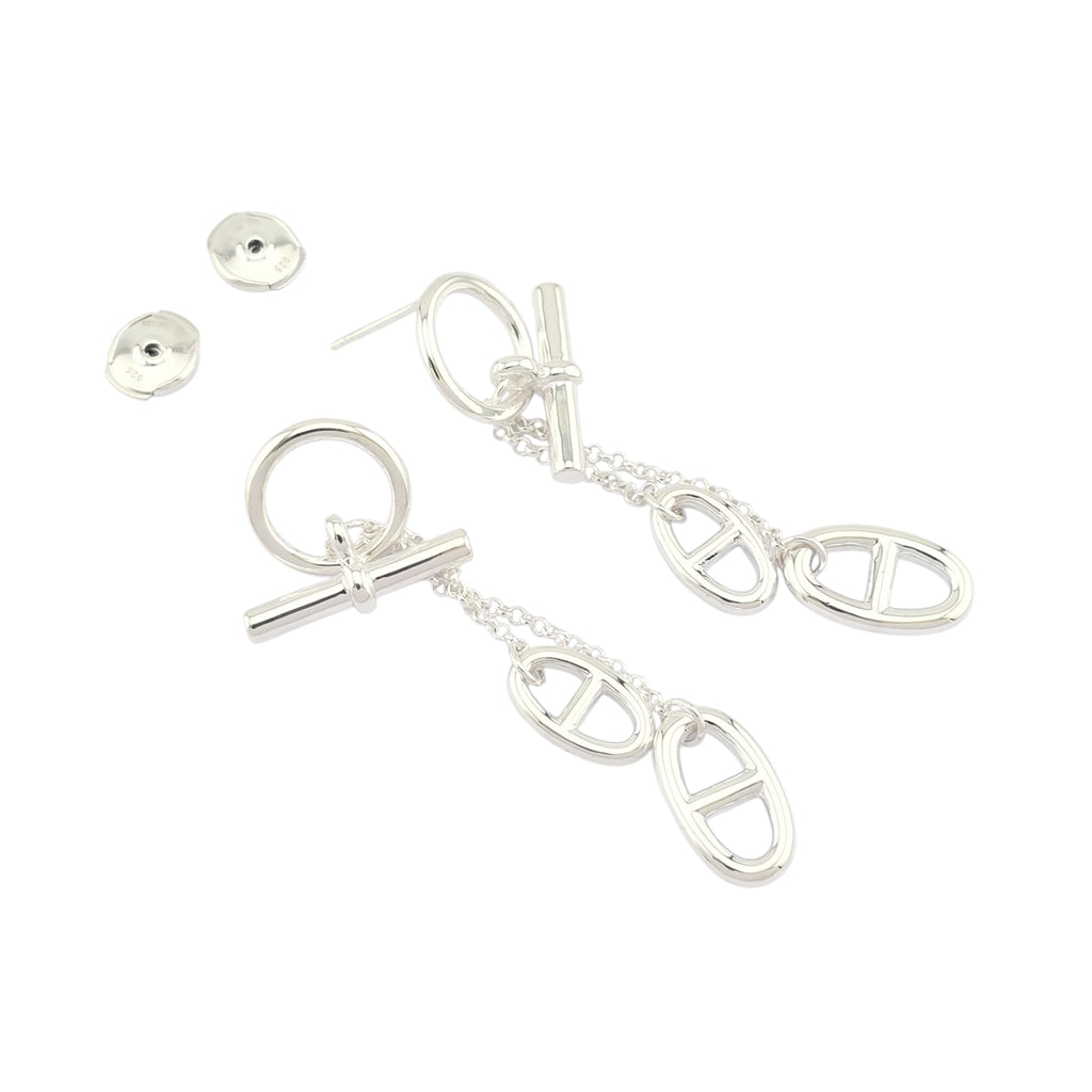 Hermes Farandole Sterling Silver Medium Earrings