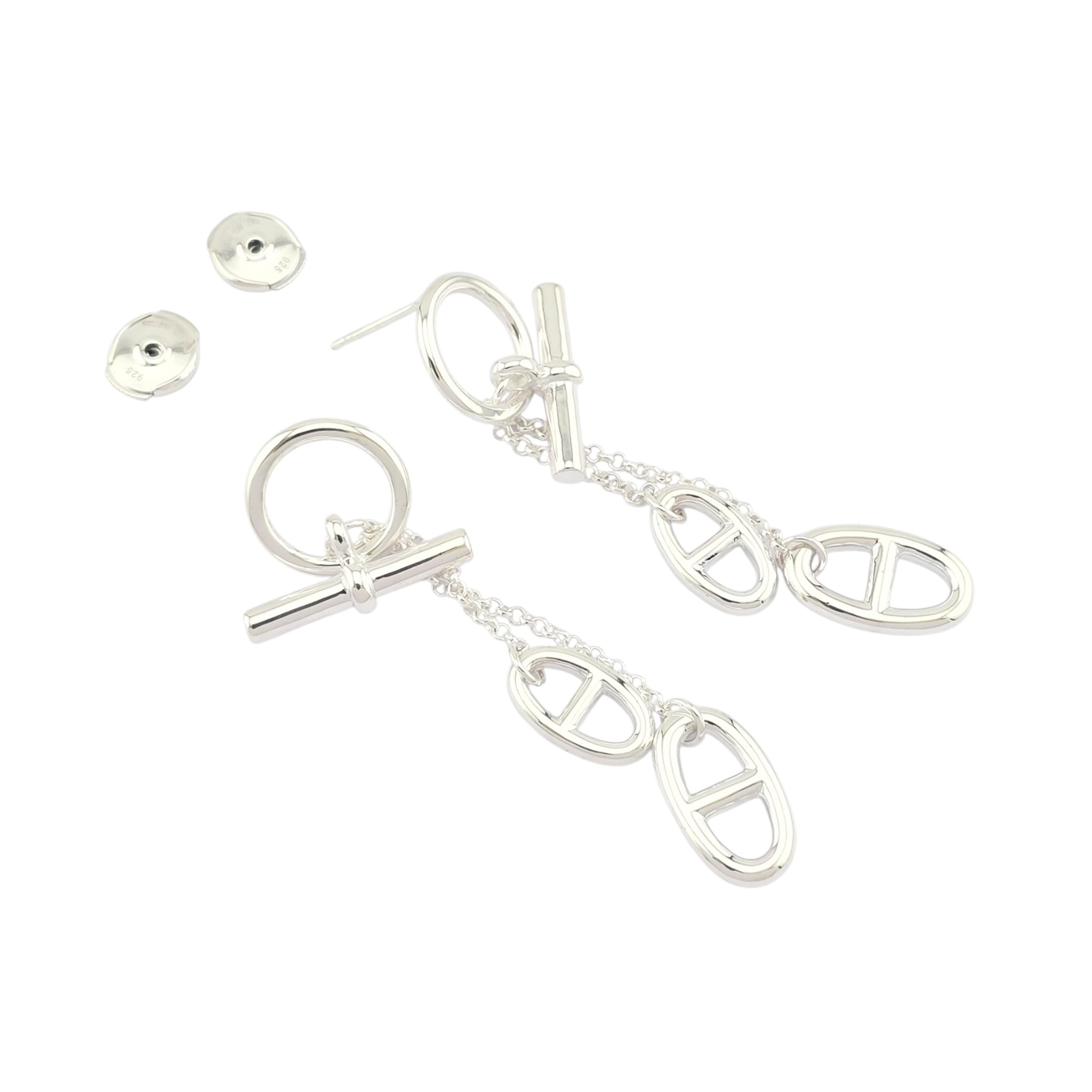 Hermes Farandole Sterling Silver Medium Earrings