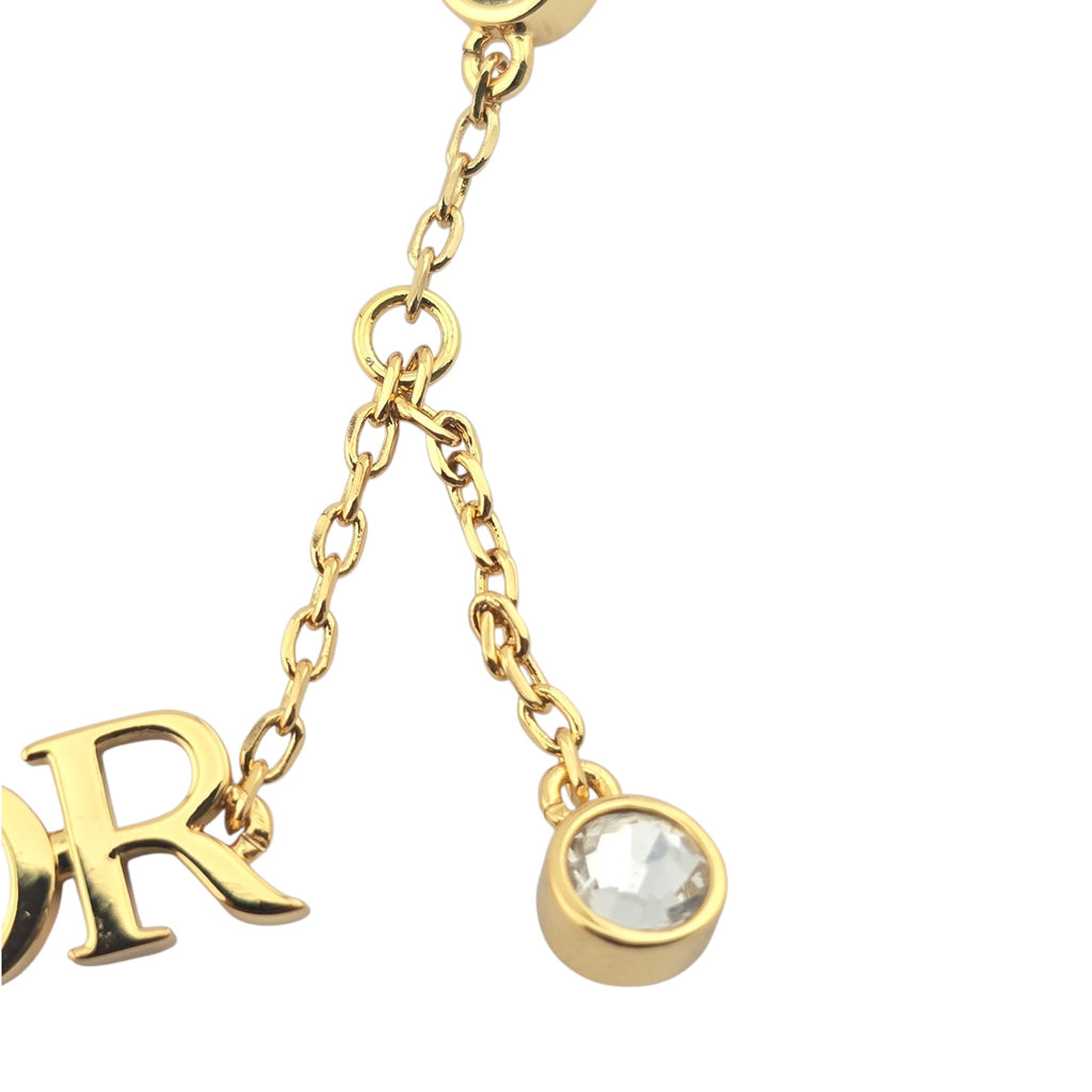Christian Dior Dio(r)evolution Necklace Gold-Finish Metal and White Crystals DIOR