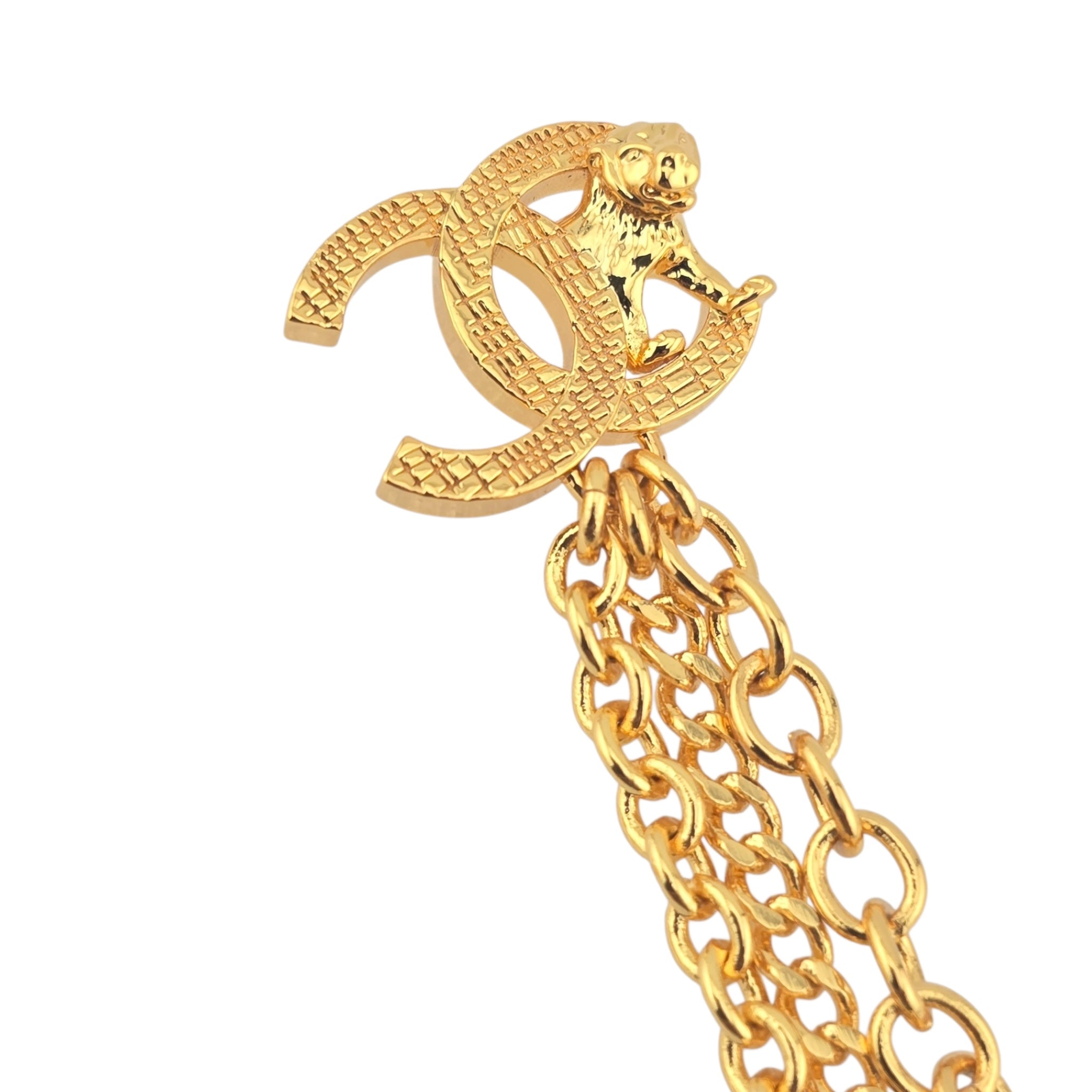 Chanel Gold Lion Chain Brooch 2022 CHANEL