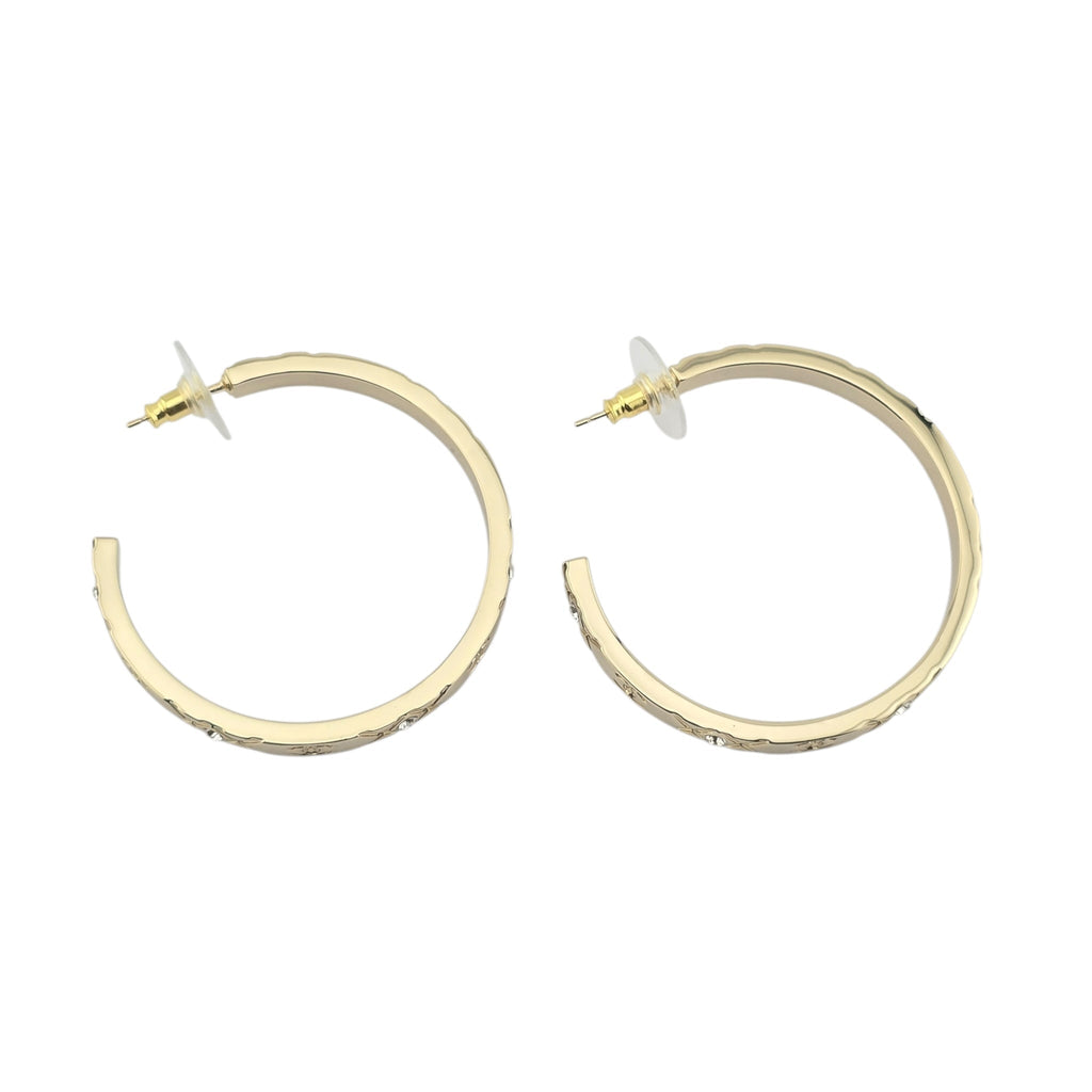 Chanel CC Gold Hoop Metal Earrings 2025 CHANEL