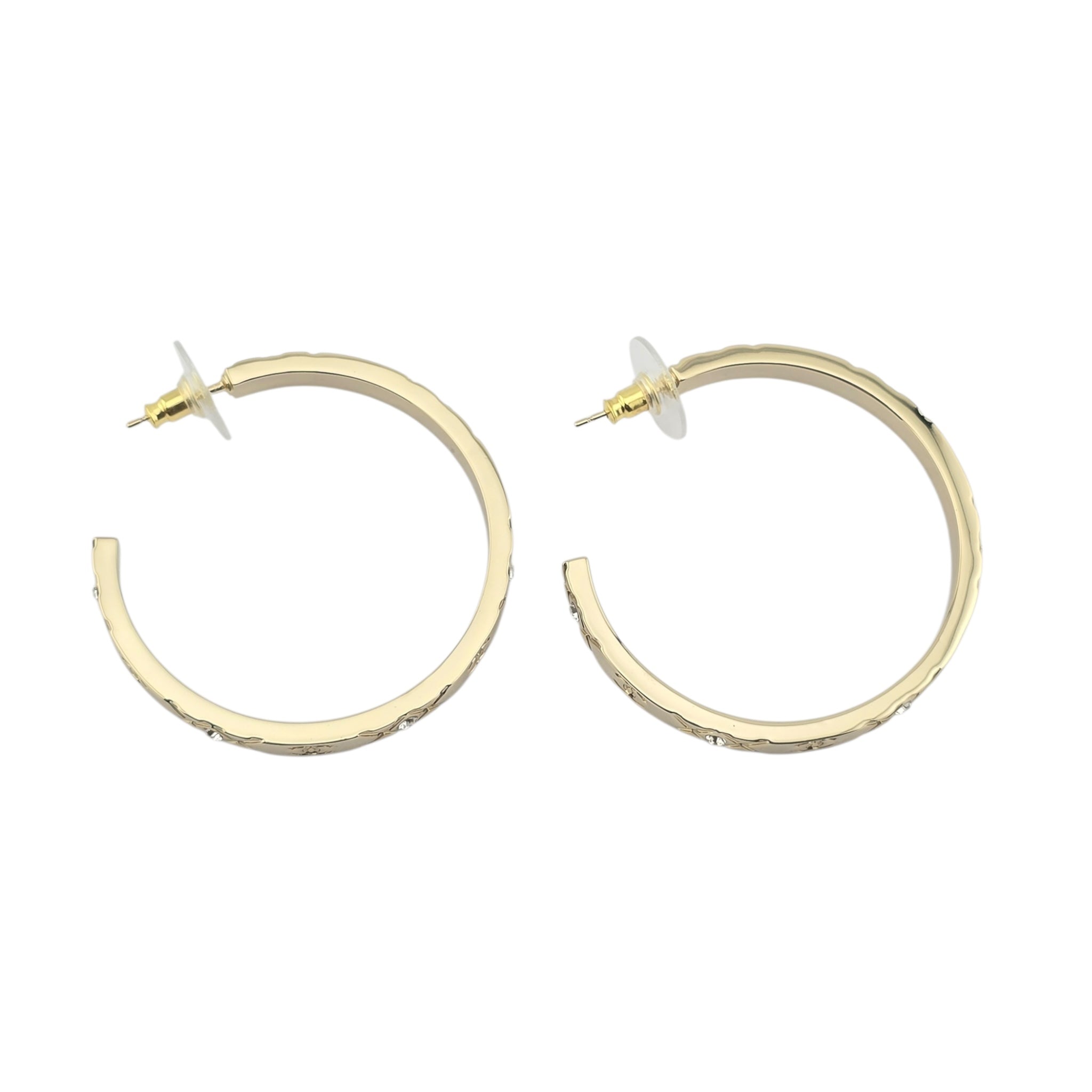 Chanel CC Gold Hoop Metal Earrings 2025 CHANEL