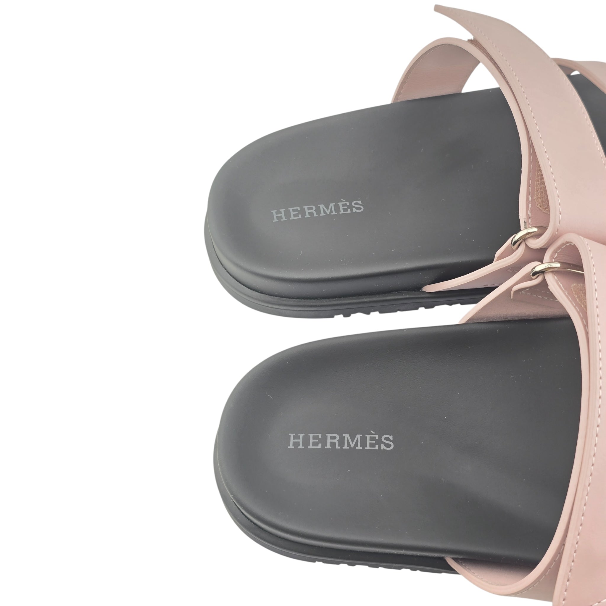Hermes Chypre Leather Sandal Rose Cancan 39 UK6 HERMES